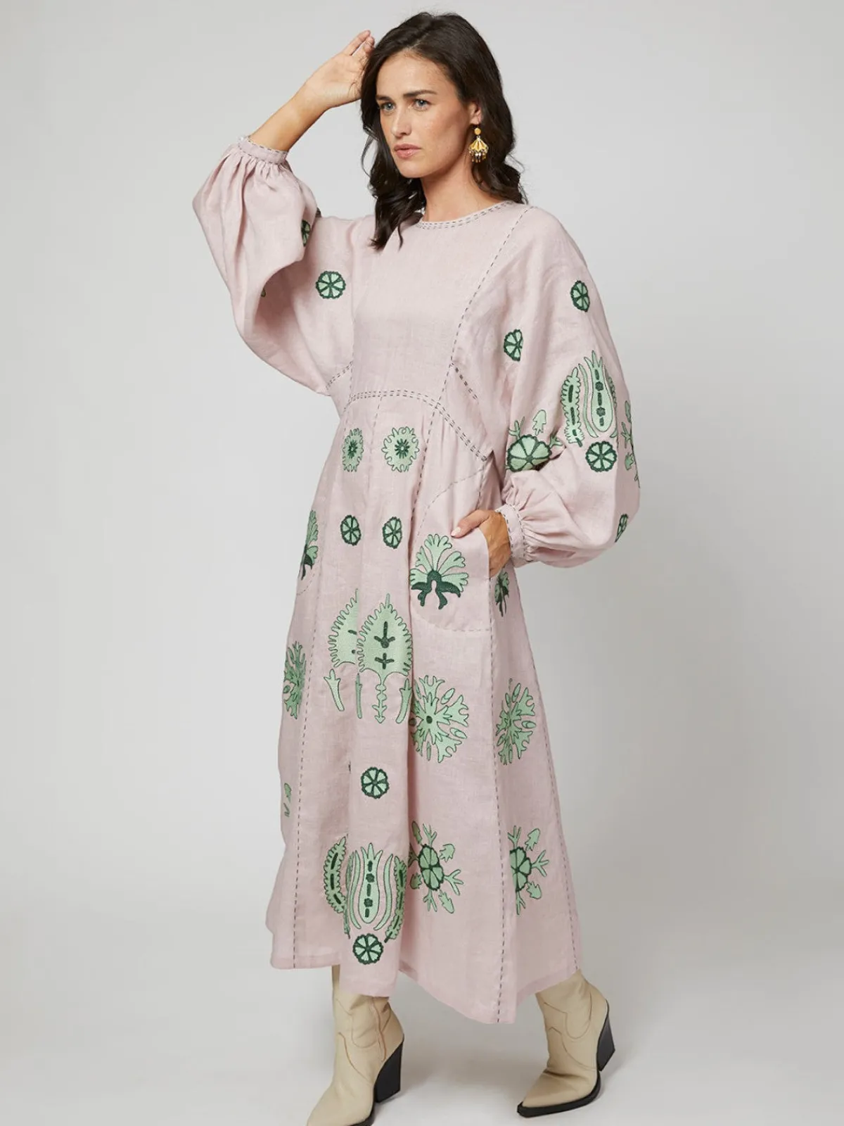 Larkin Lane Carolyna Ukrainian Embroidered Dress