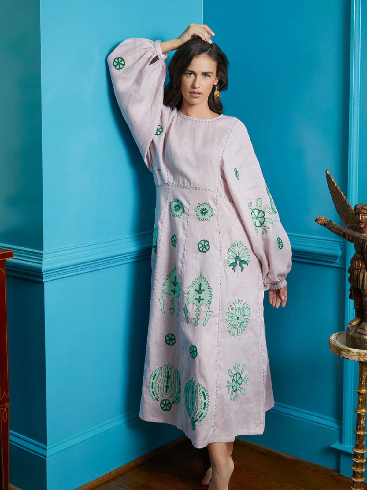 Larkin Lane Carolyna Ukrainian Embroidered Dress