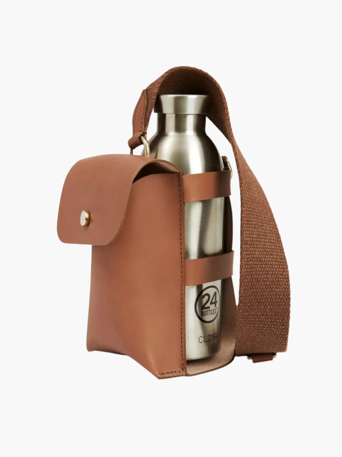 ODP Collection Leather Bottle Bag with Pocket and Bottle