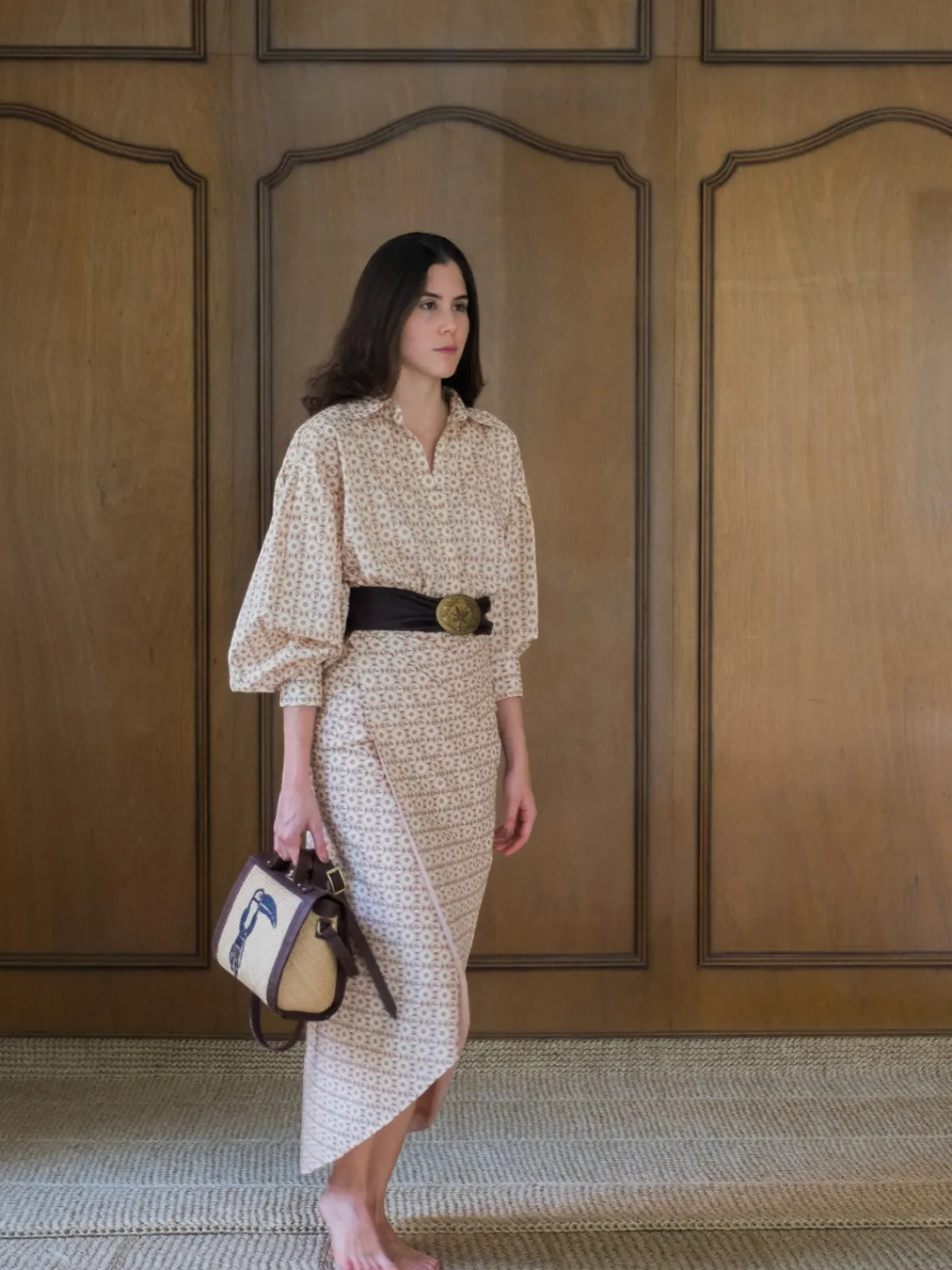 Juan de Dios Siboney Cotton Bio Wrap Midi Skirt