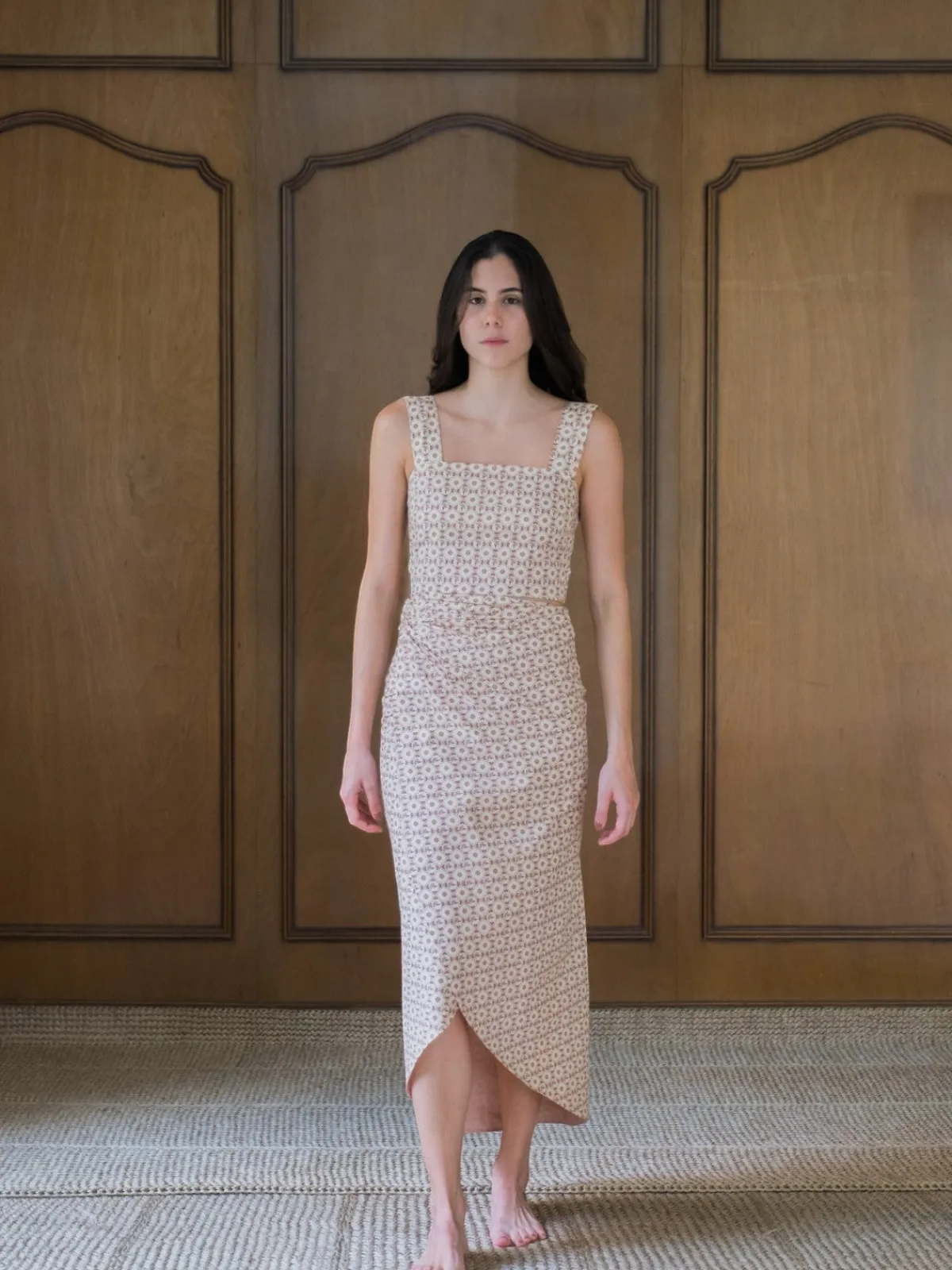 Juan de Dios Siboney Cotton Bio Wrap Midi Skirt