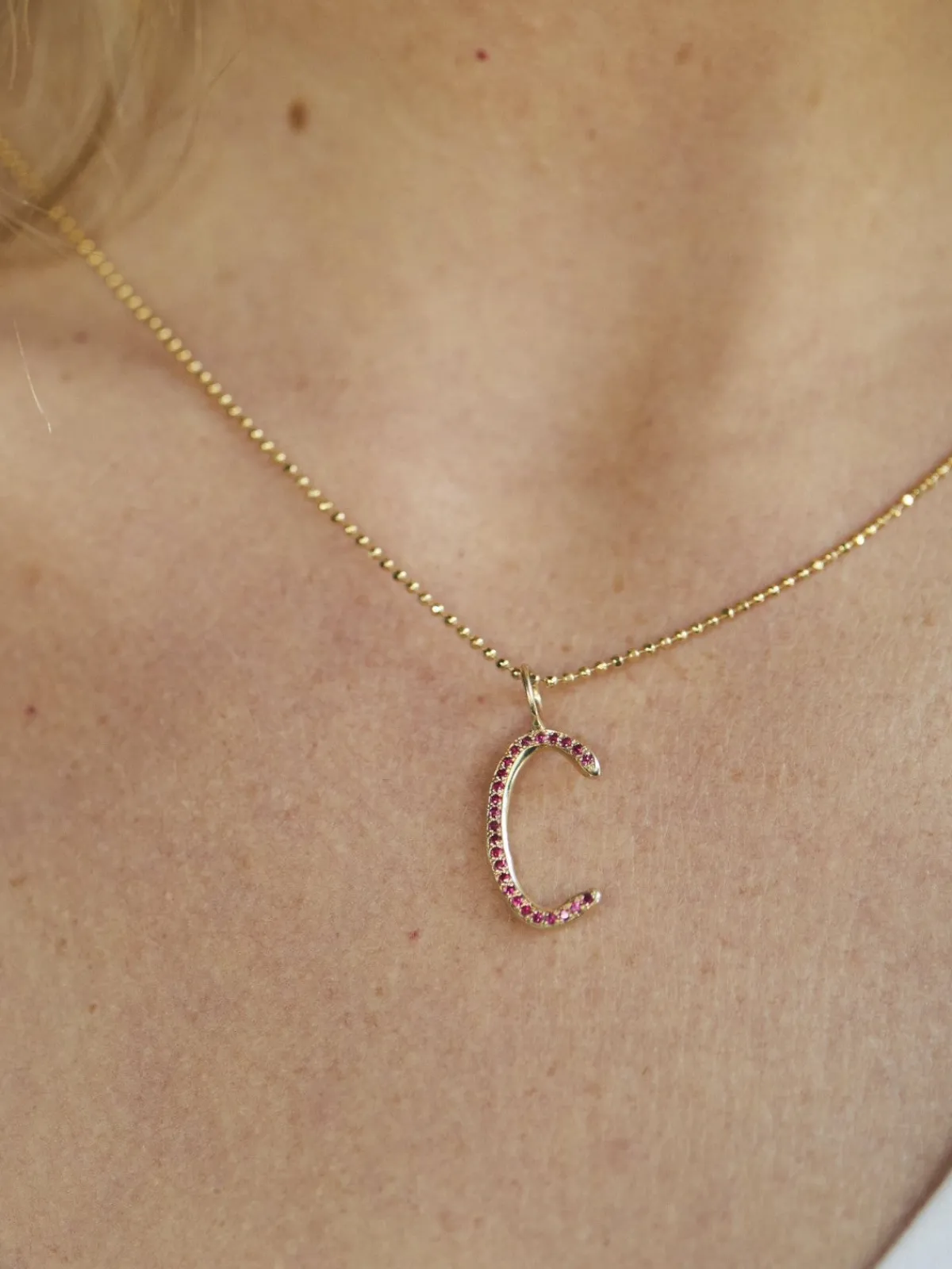 Mara Scalise Ruby Pavé Raw Letter