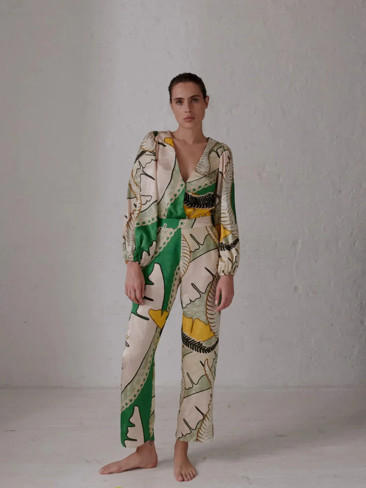 Juan de Dios Sambale Silk Jacquard Bodysuit