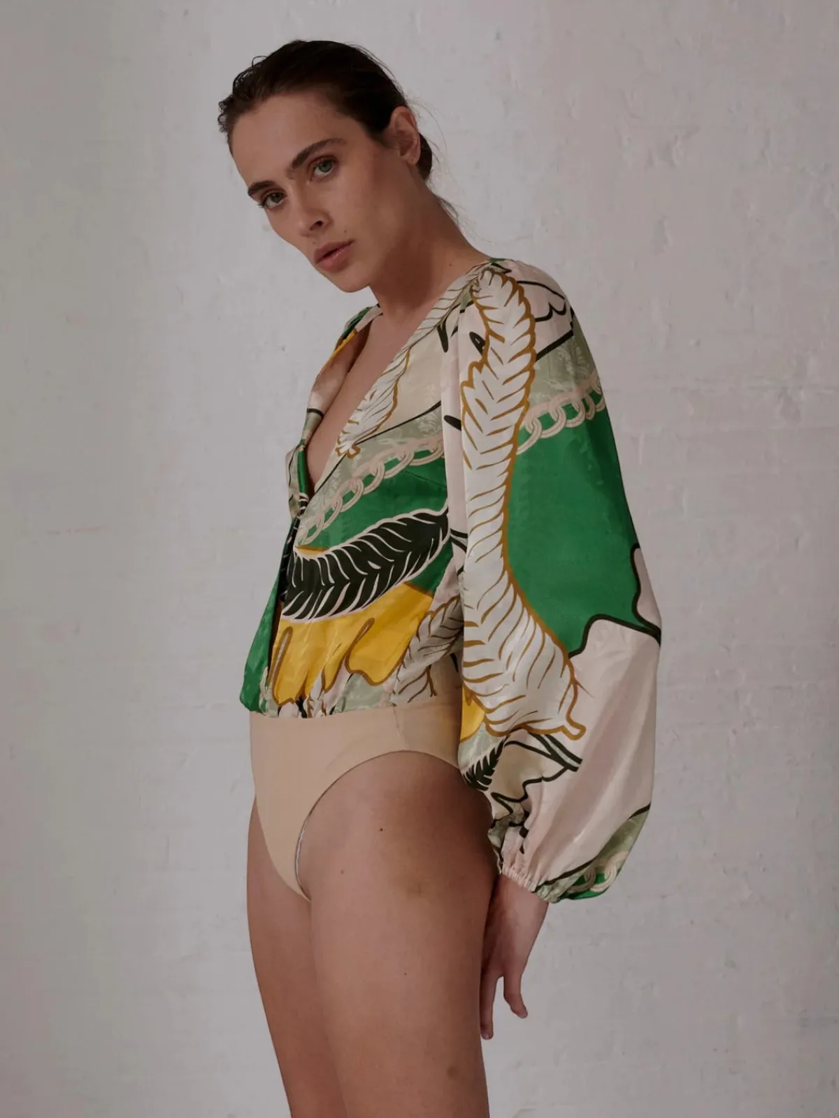 Juan de Dios Sambale Silk Jacquard Bodysuit