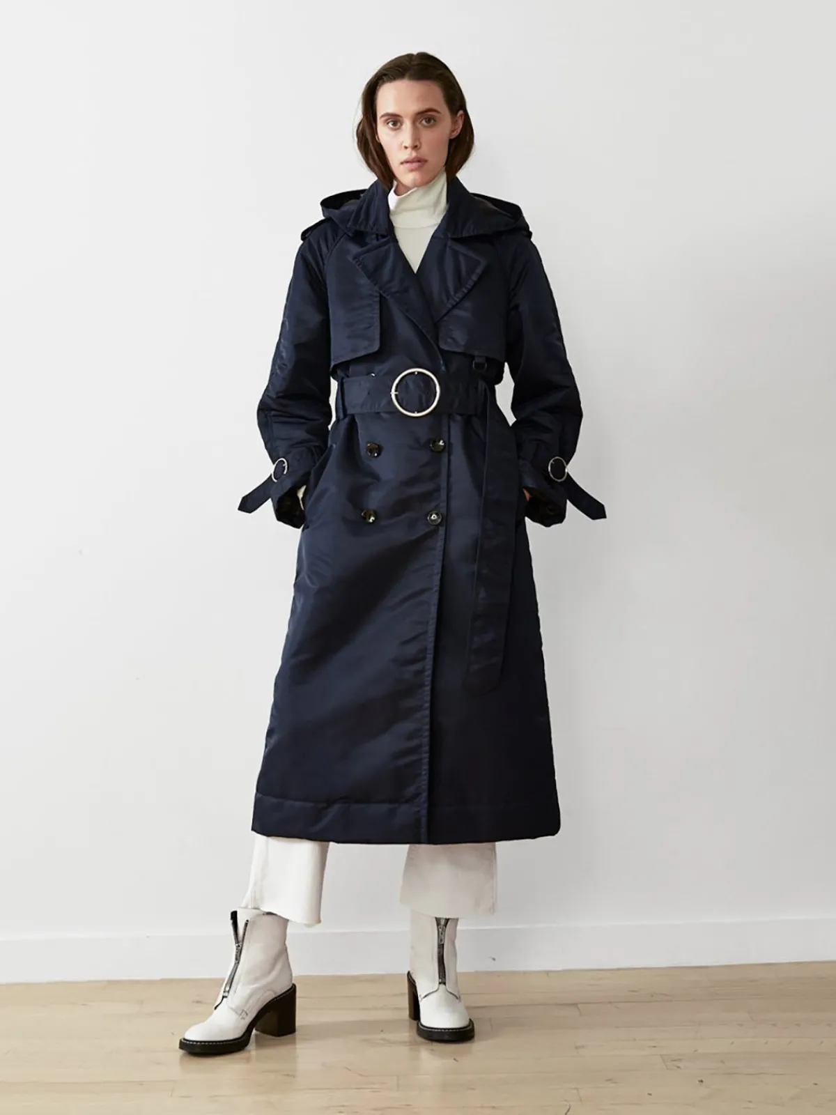 Caalo Sustainable Down Filled Satin Trench