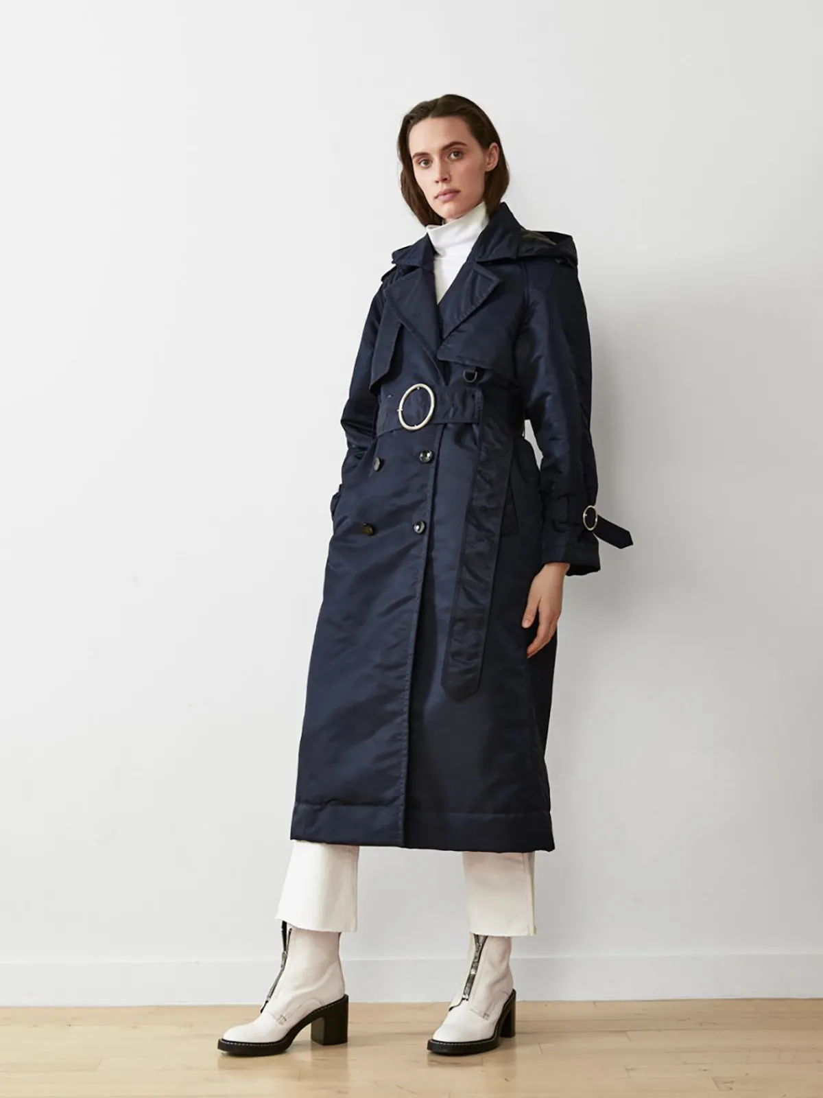 Caalo Sustainable Down Filled Satin Trench