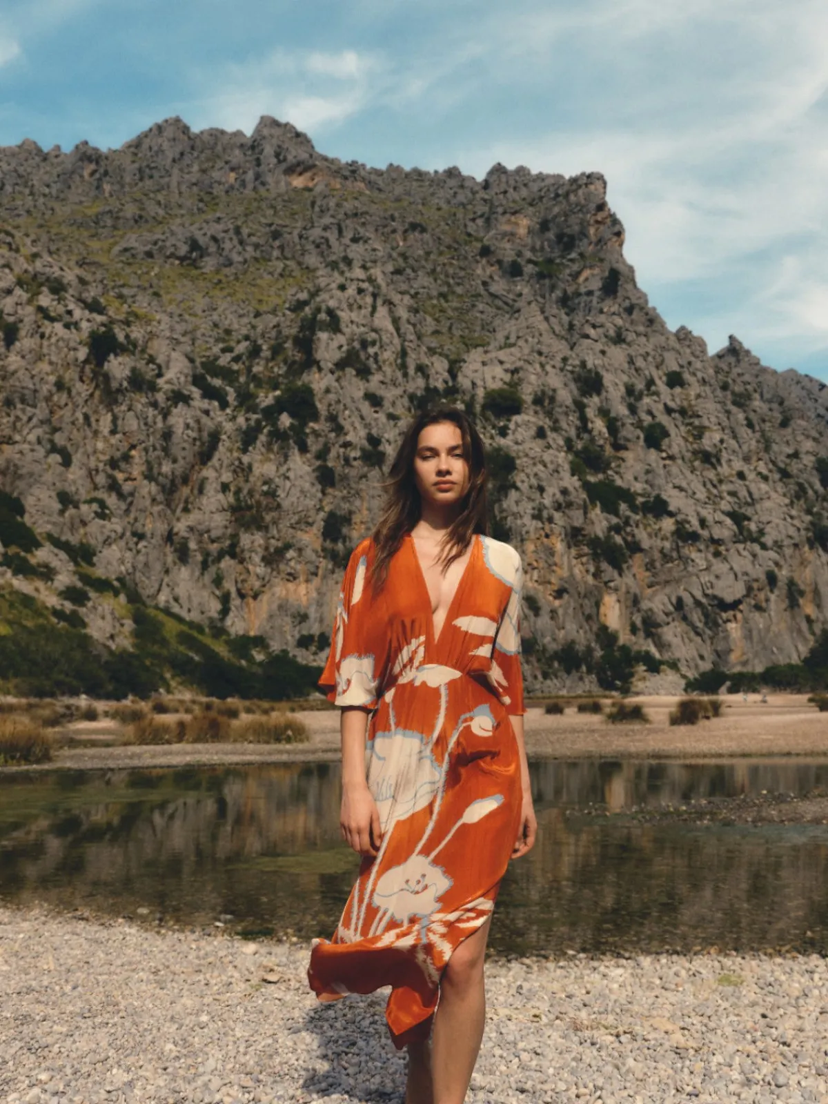 Juan de Dios Topacio Crepe Chine Tunic Dress