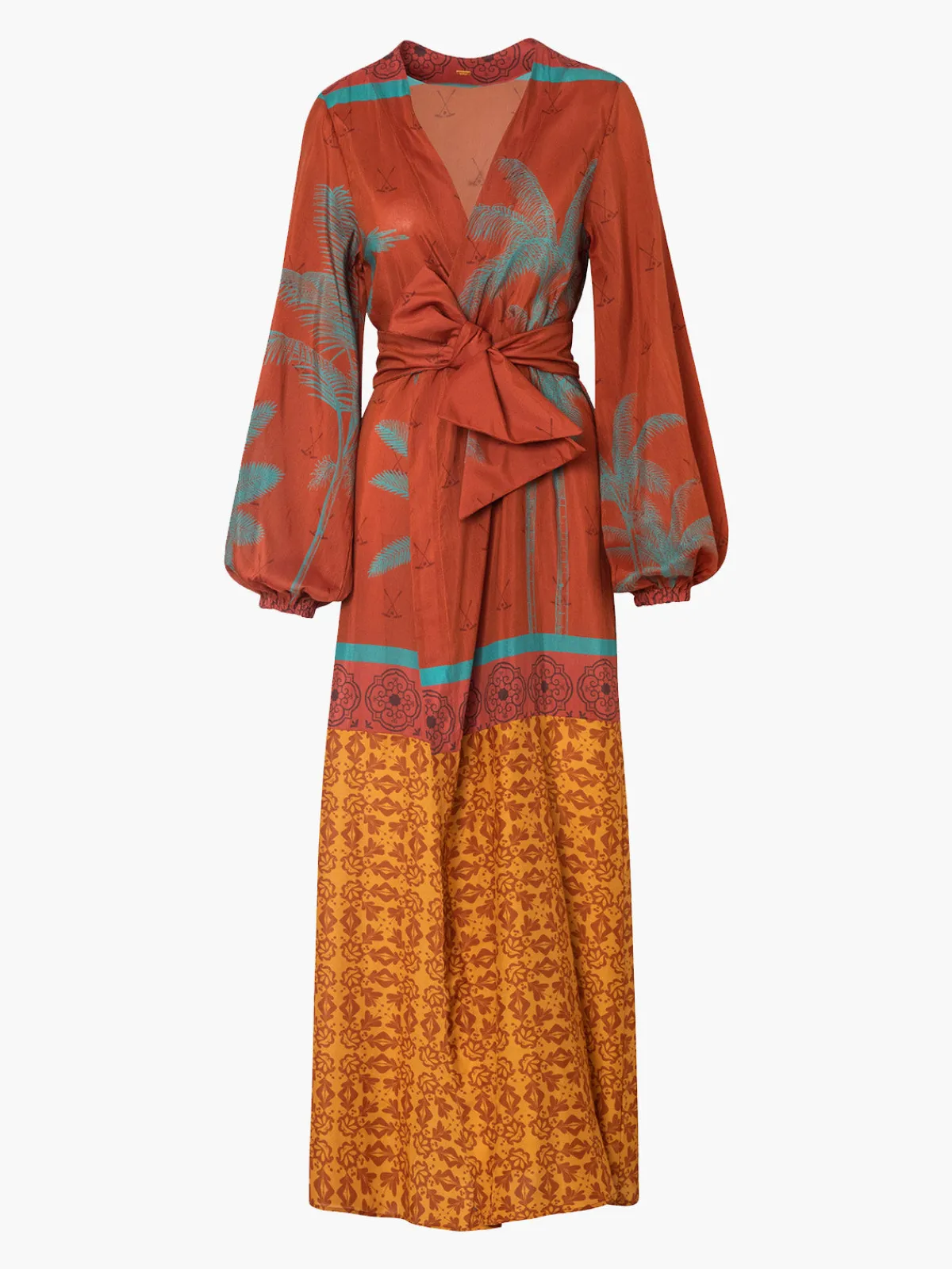 Juan de Dios Herradura Cotton-Silk Maxi Dress