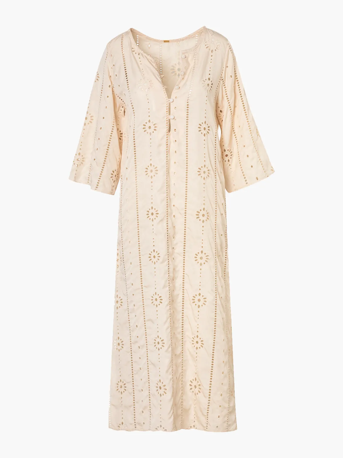 Juan de Dios Lisa Cotton Eyelet Midi Dress