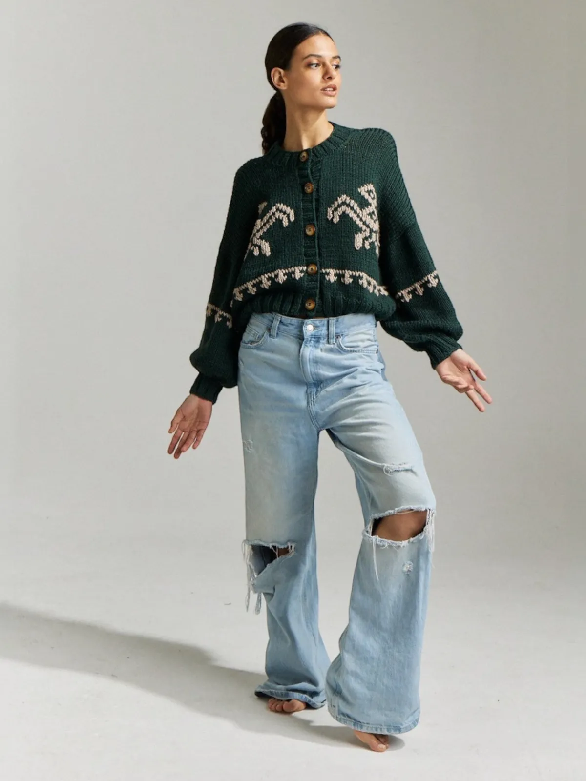 First Born Knits Inca Bird Cardigan