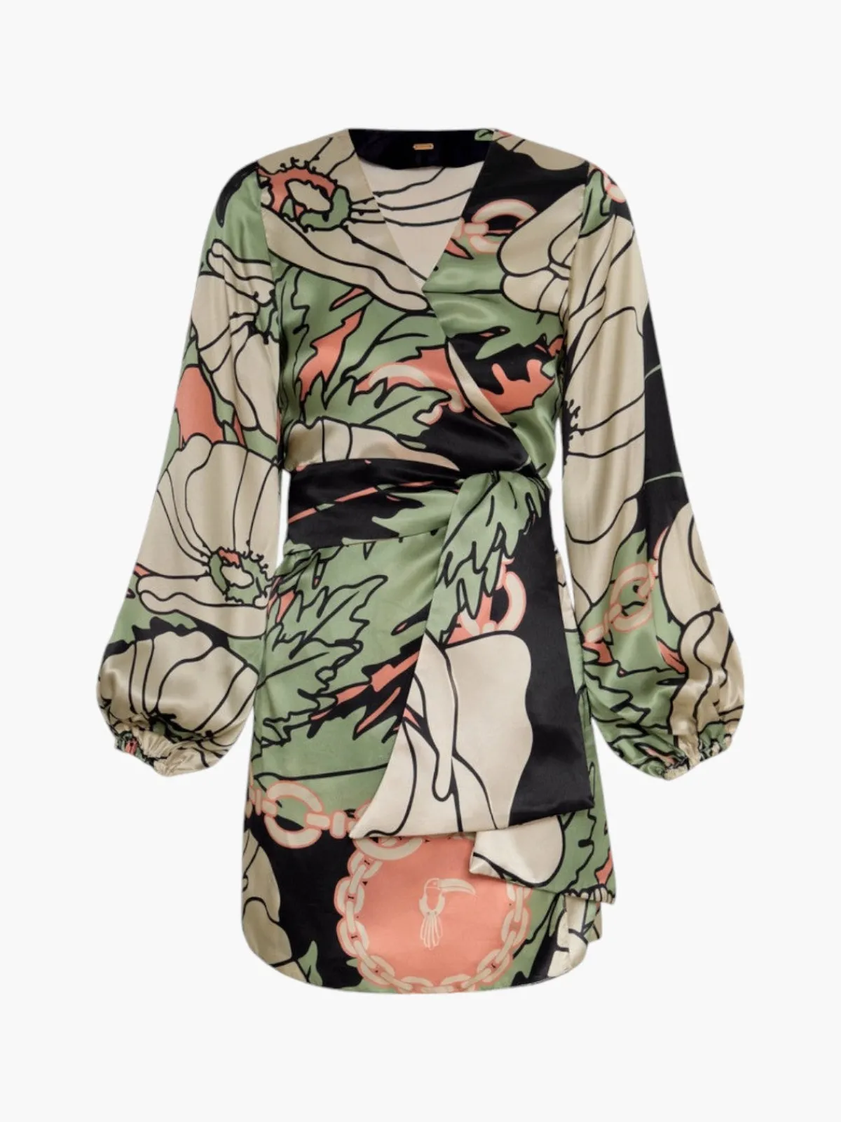 Juan de Dios Tertulia Satin Silk Mini Dress