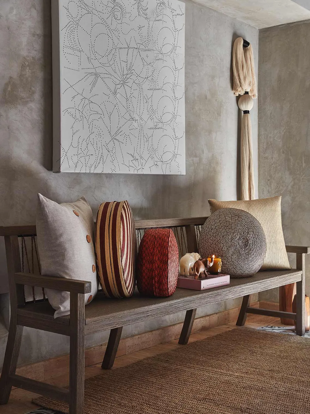 Francesca Miranda Eme Weave Round Pillow