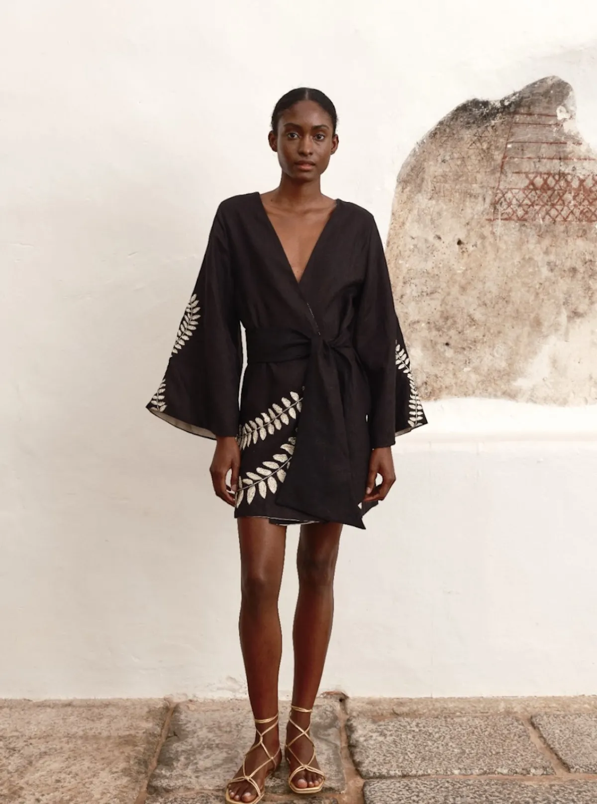 Juan de Dios Joaquina Embroidered Linen Mini Tunic