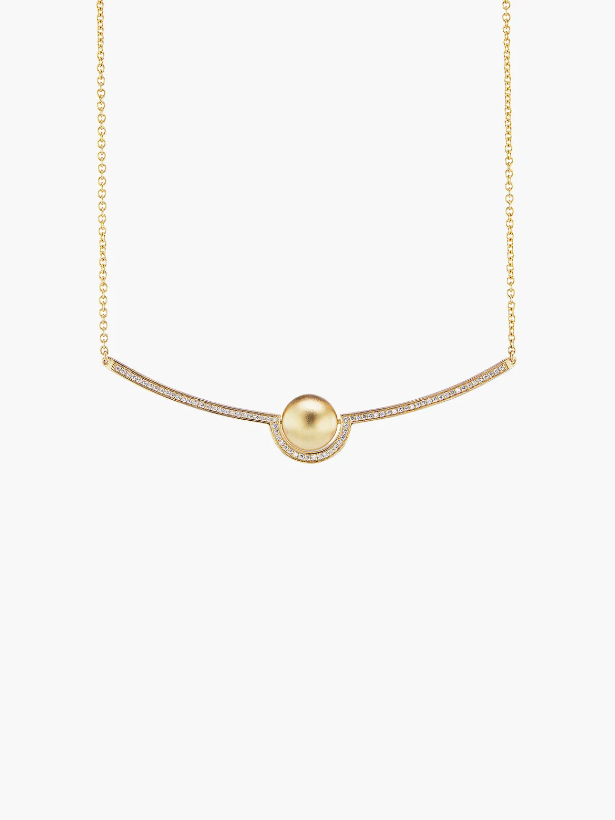 TEJEN Exclusive Boule D'Or Crescent Pendant