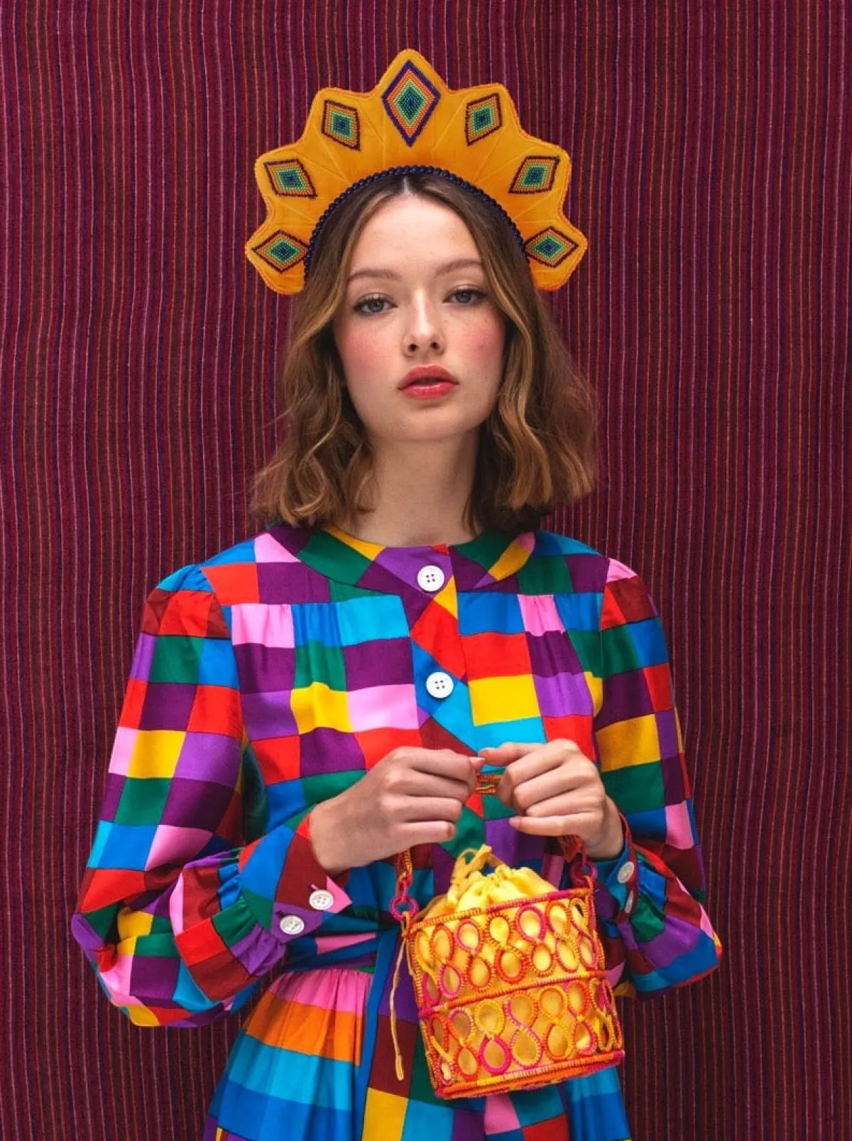 Magnetic Midnight Star Shaped Sibundoy Beaded Rombos Headpiece