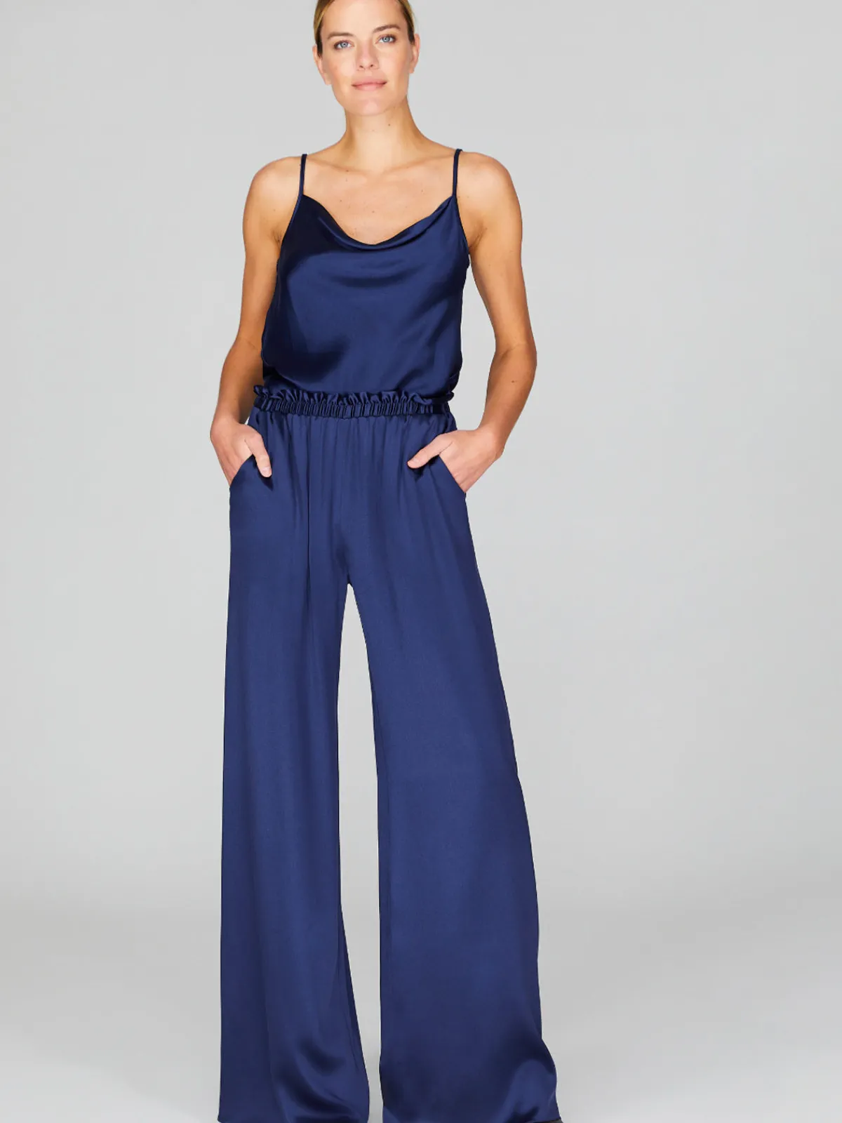 Mi Jong Lee Satin Pajama Pant With Elastic Waist