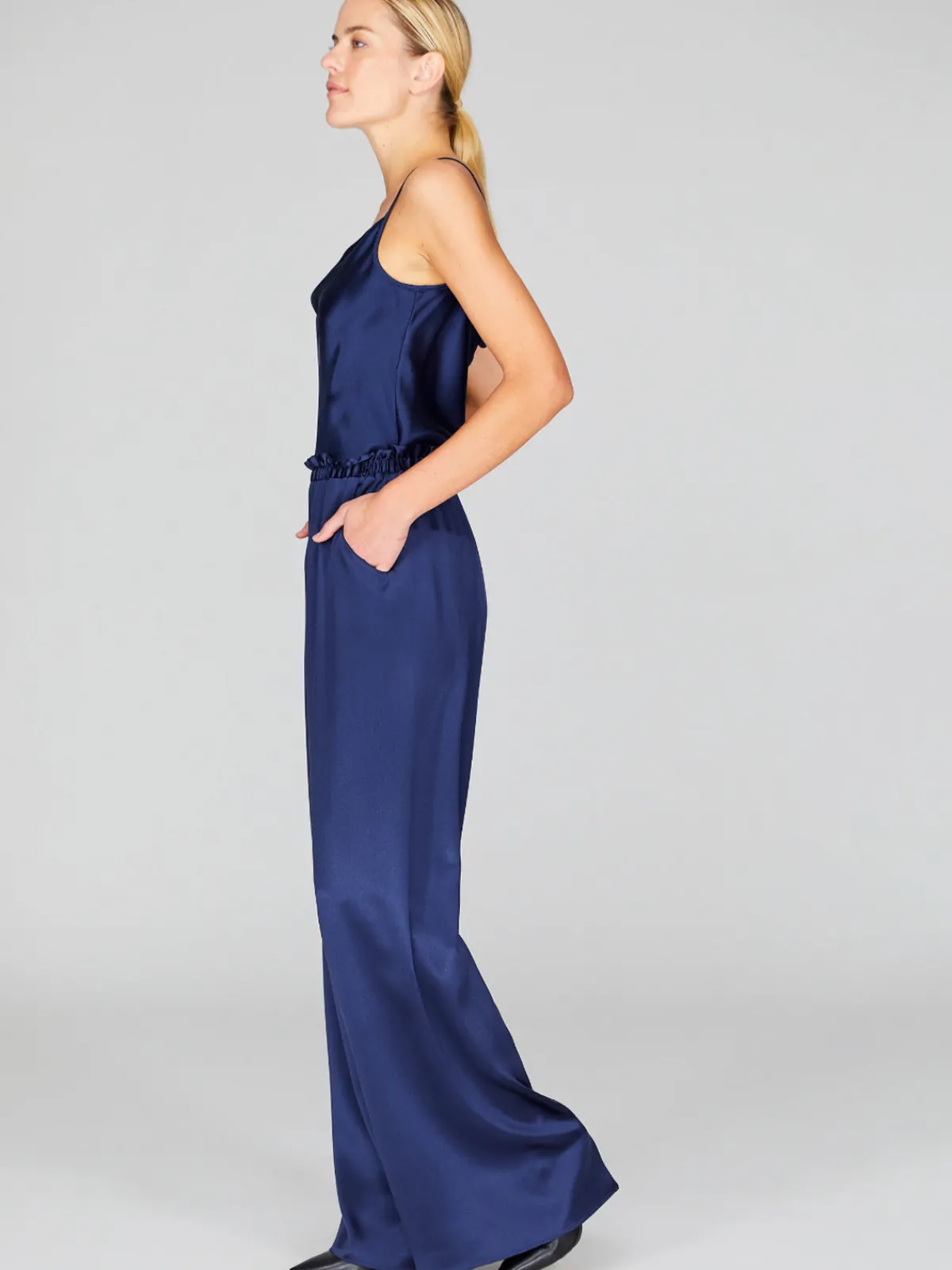 Mi Jong Lee Satin Pajama Pant With Elastic Waist