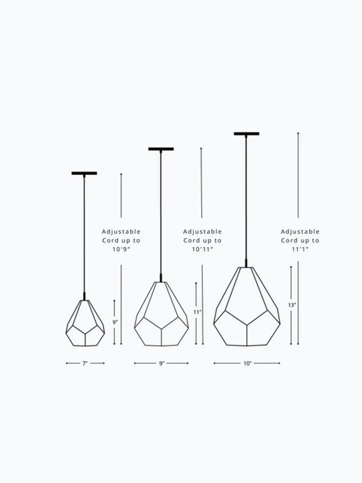 Dounia Almas Multi Faceted Hanging Light