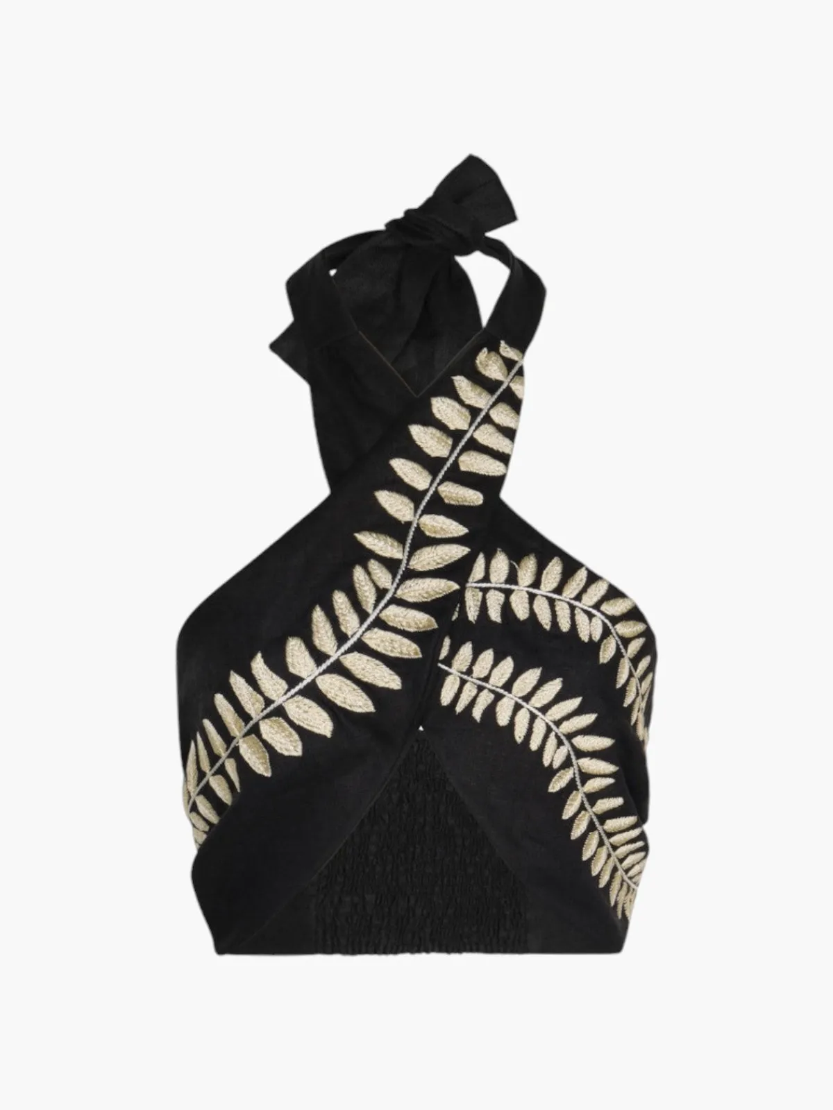 Juan de Dios Emilia Embroidered Linen Top