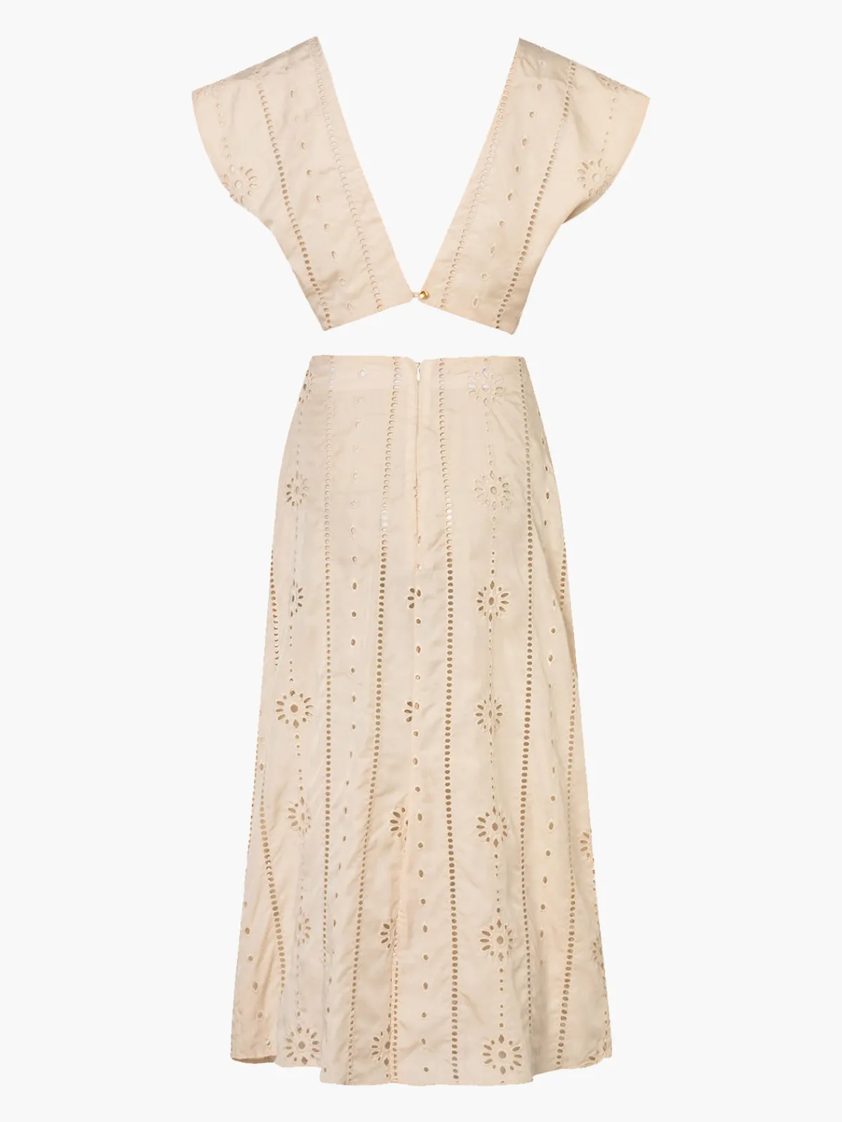 Juan de Dios Quinto Sol Cotton Eyelet Midi Dress