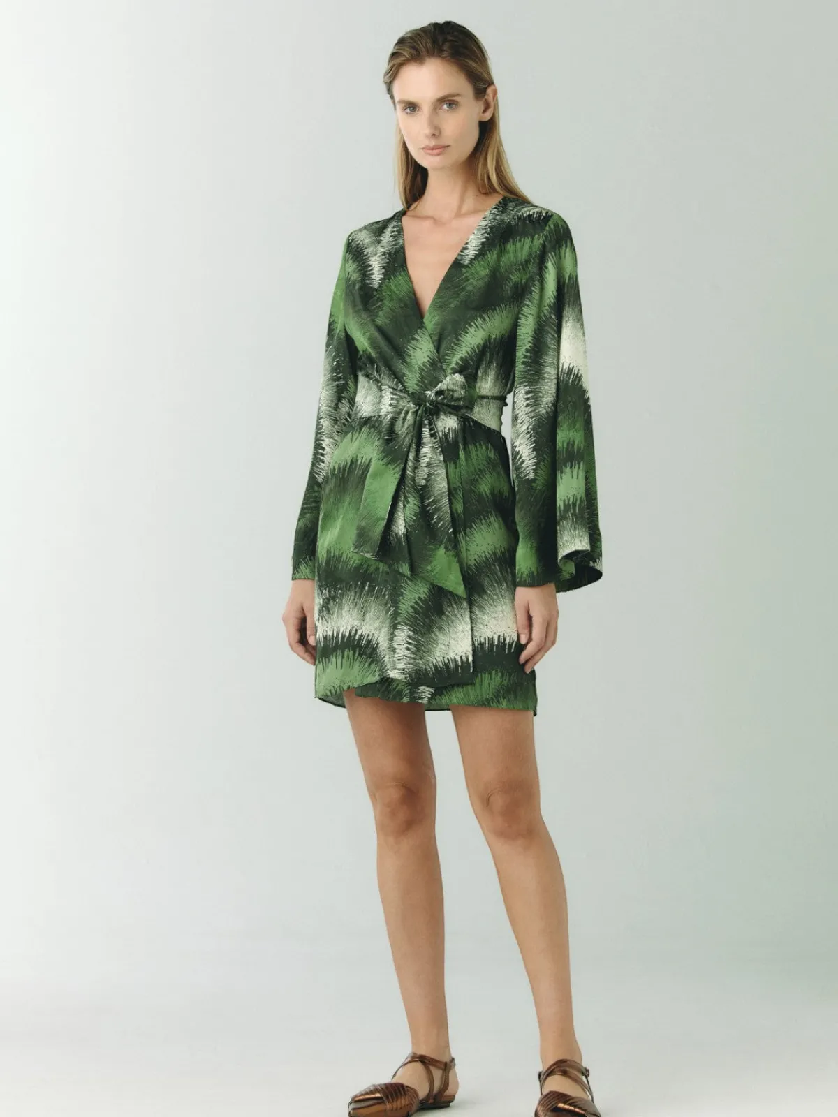 Juan de Dios Joaquina Silk Jacquard Mini Kaftan