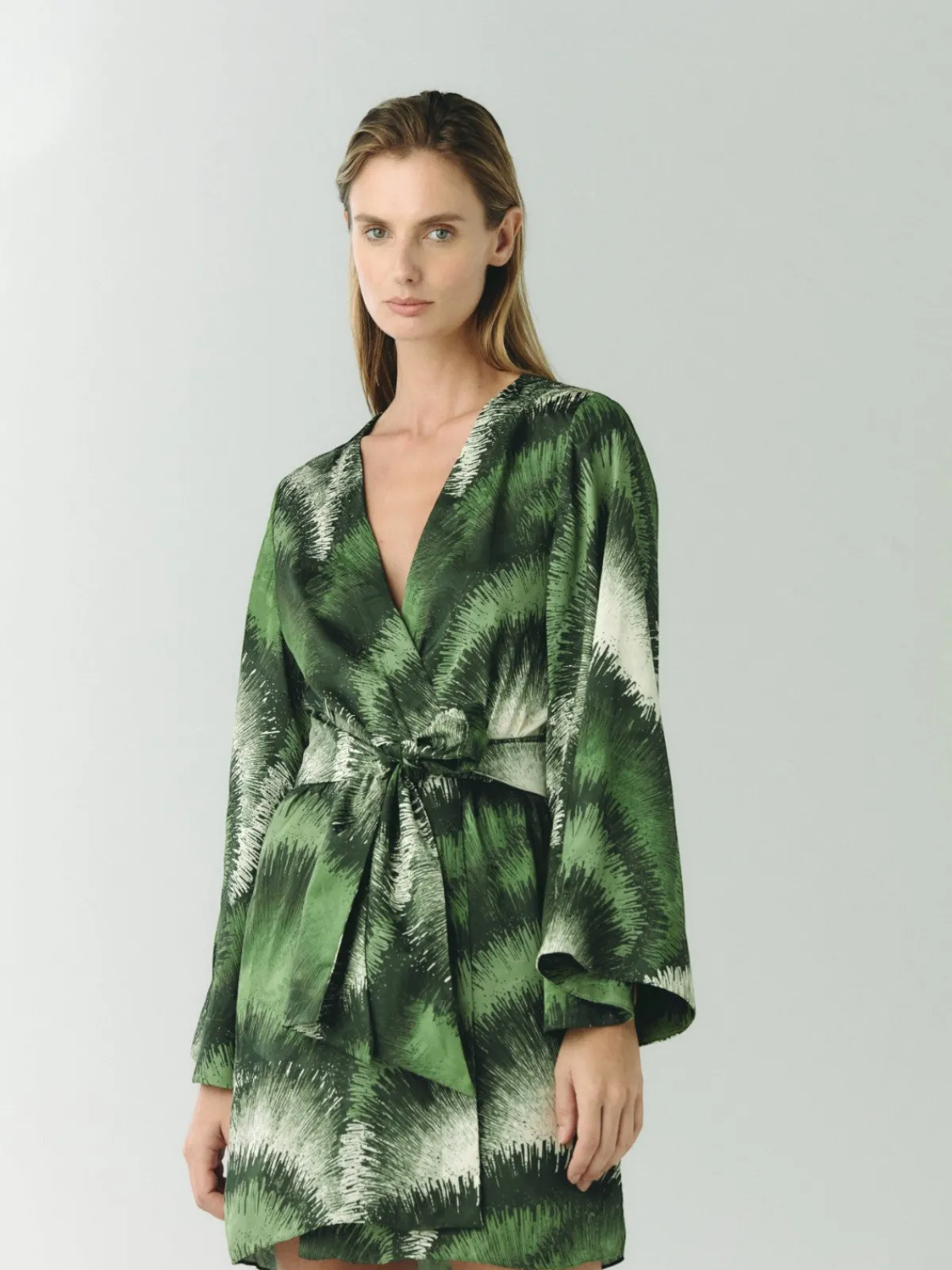 Juan de Dios Joaquina Silk Jacquard Mini Kaftan