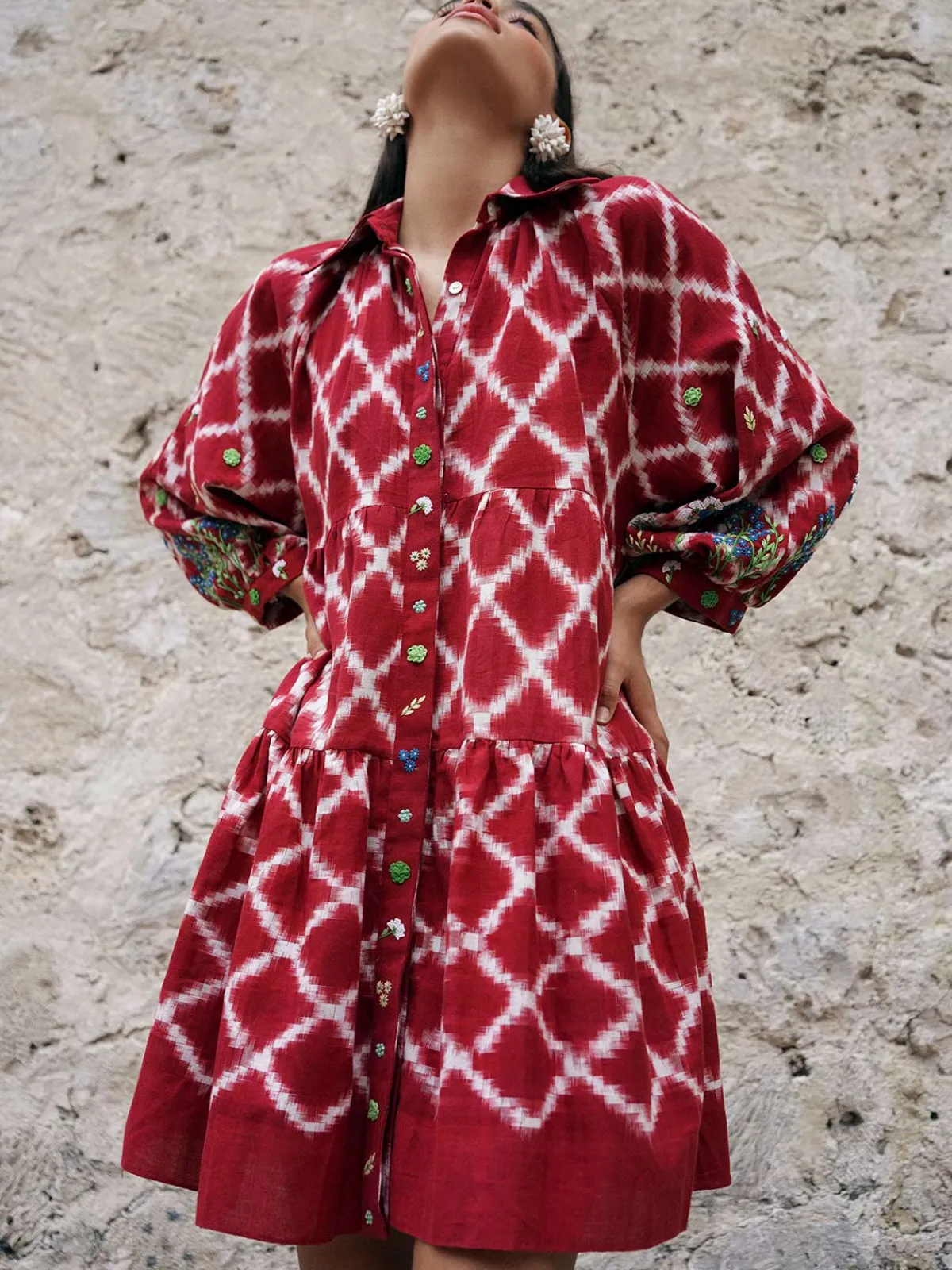 De Castro Red Sunflower Dress