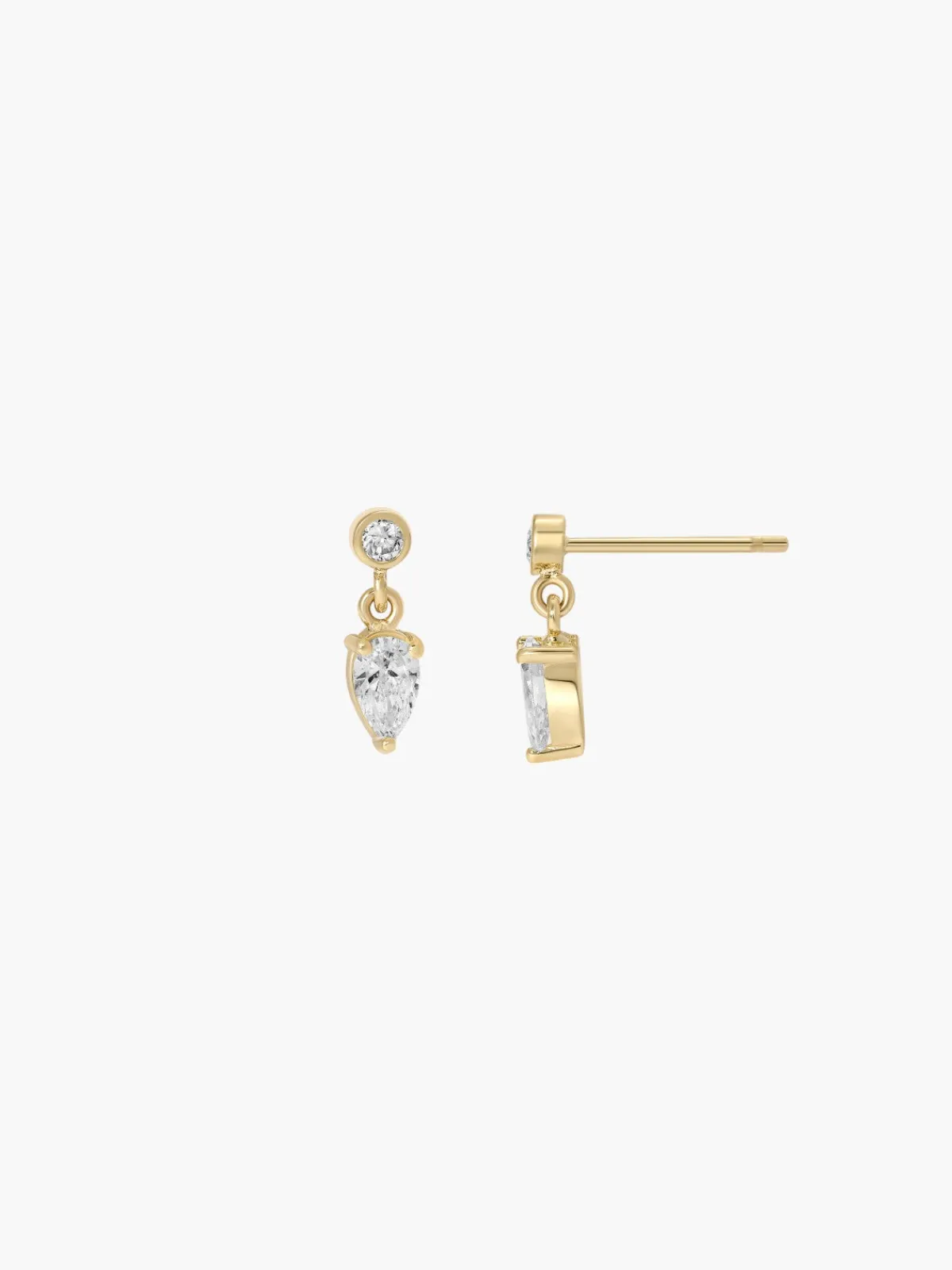 Zahava Pear Shaped Diamond Dangle Studs