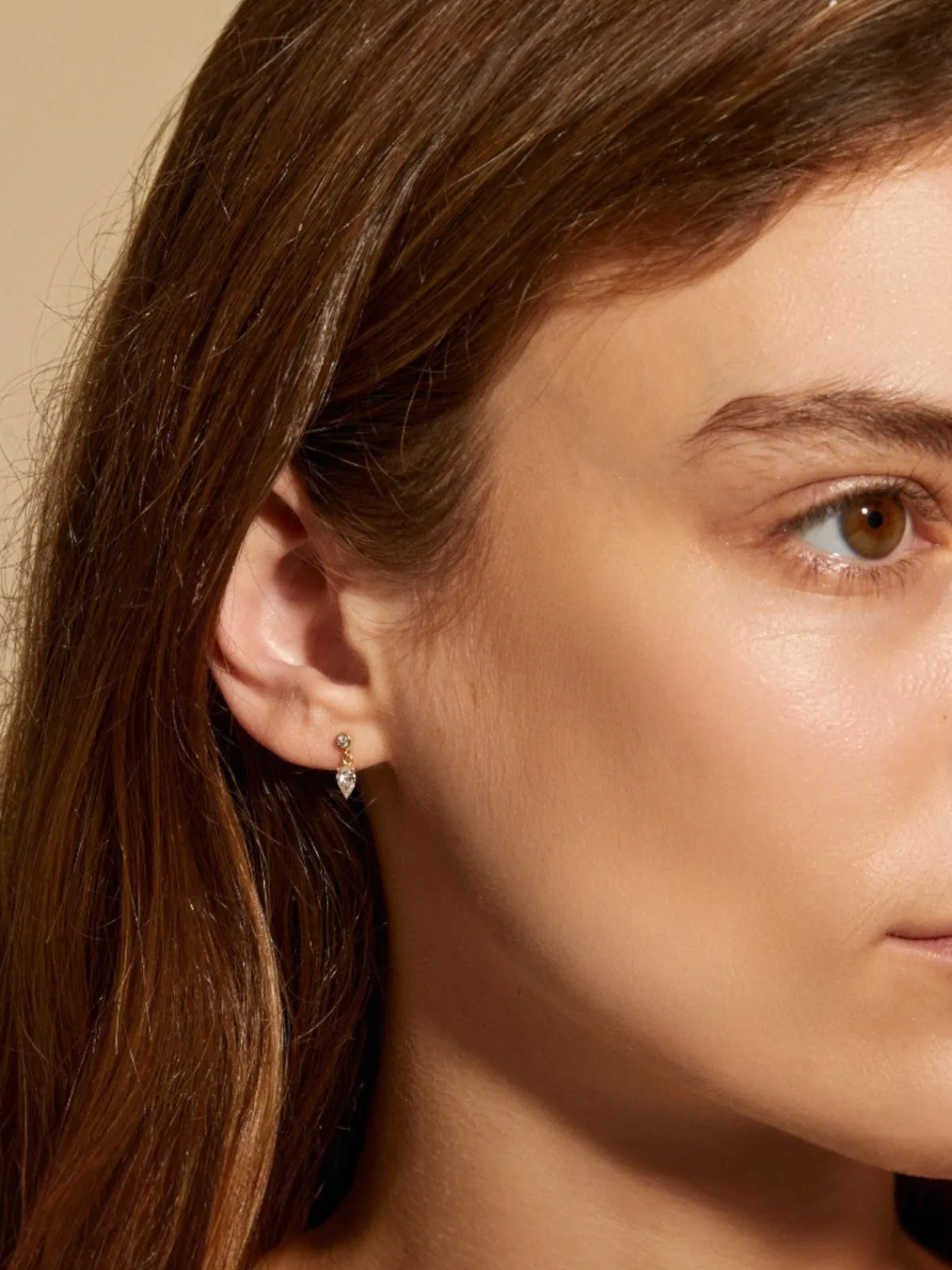 Zahava Pear Shaped Diamond Dangle Studs