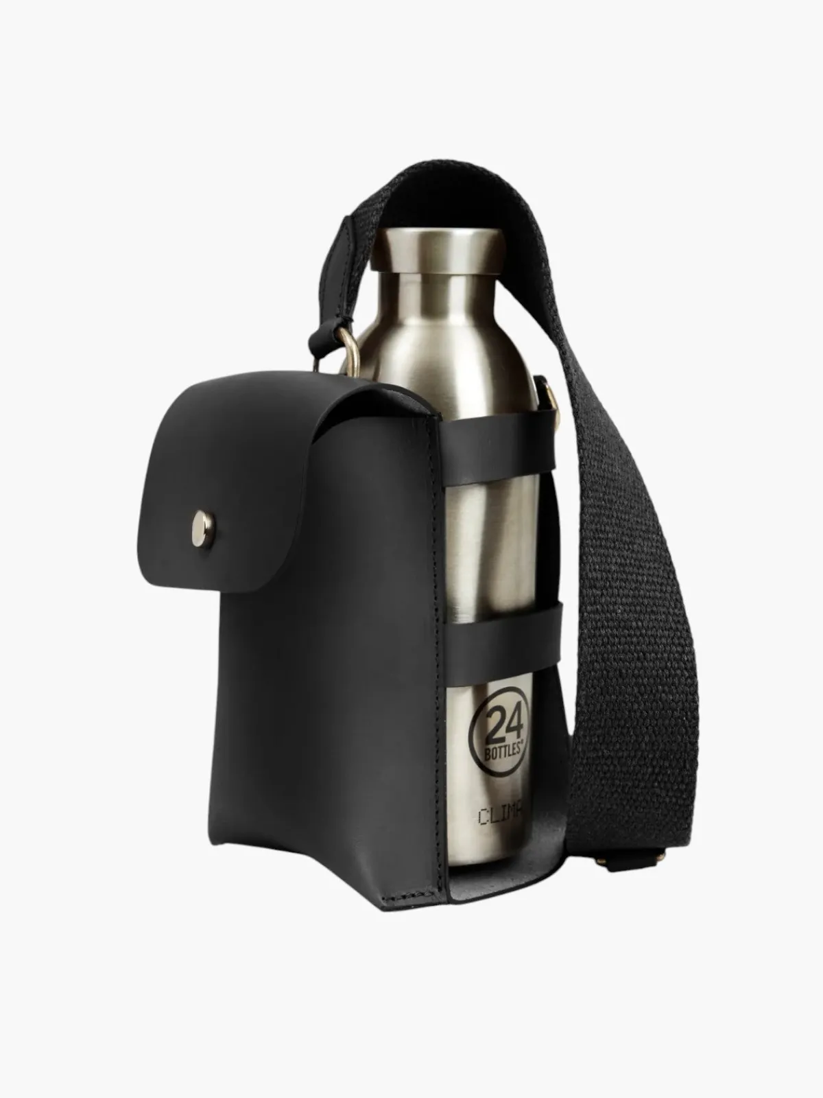 ODP Collection Leather Bottle Bag with Pocket and Bottle