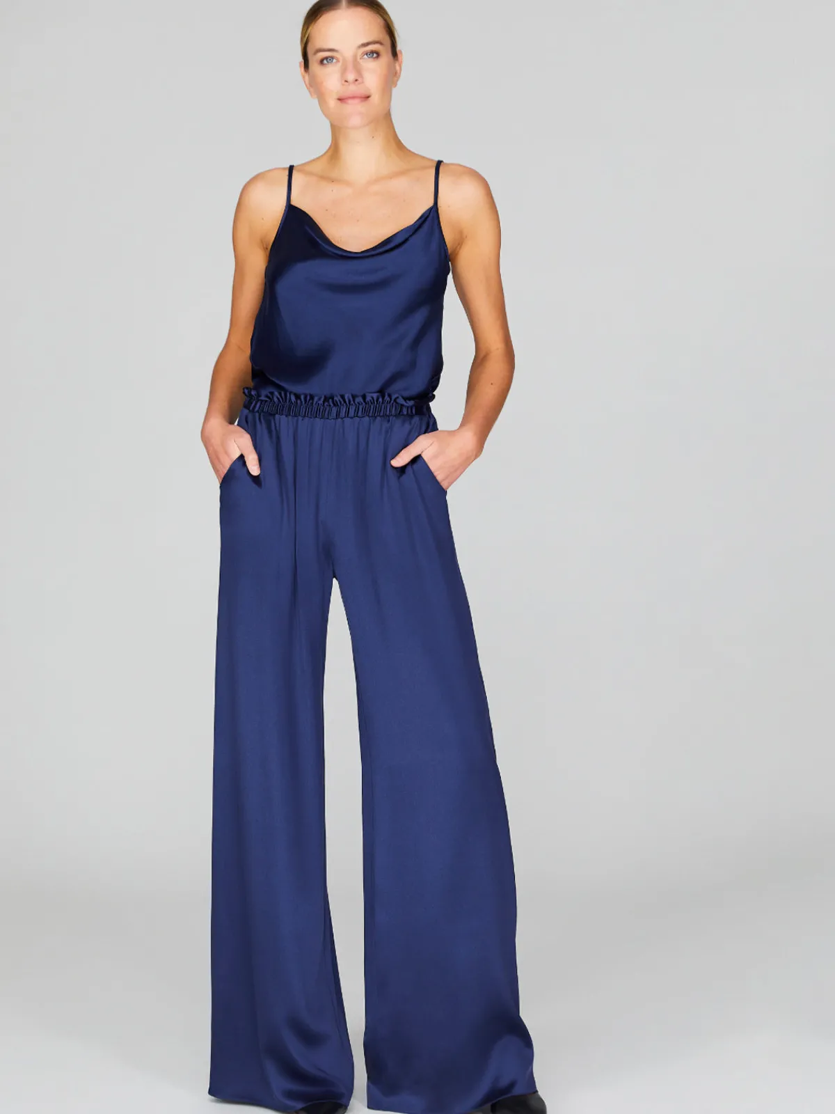 Mi Jong Lee Satin Drape Front Camisole