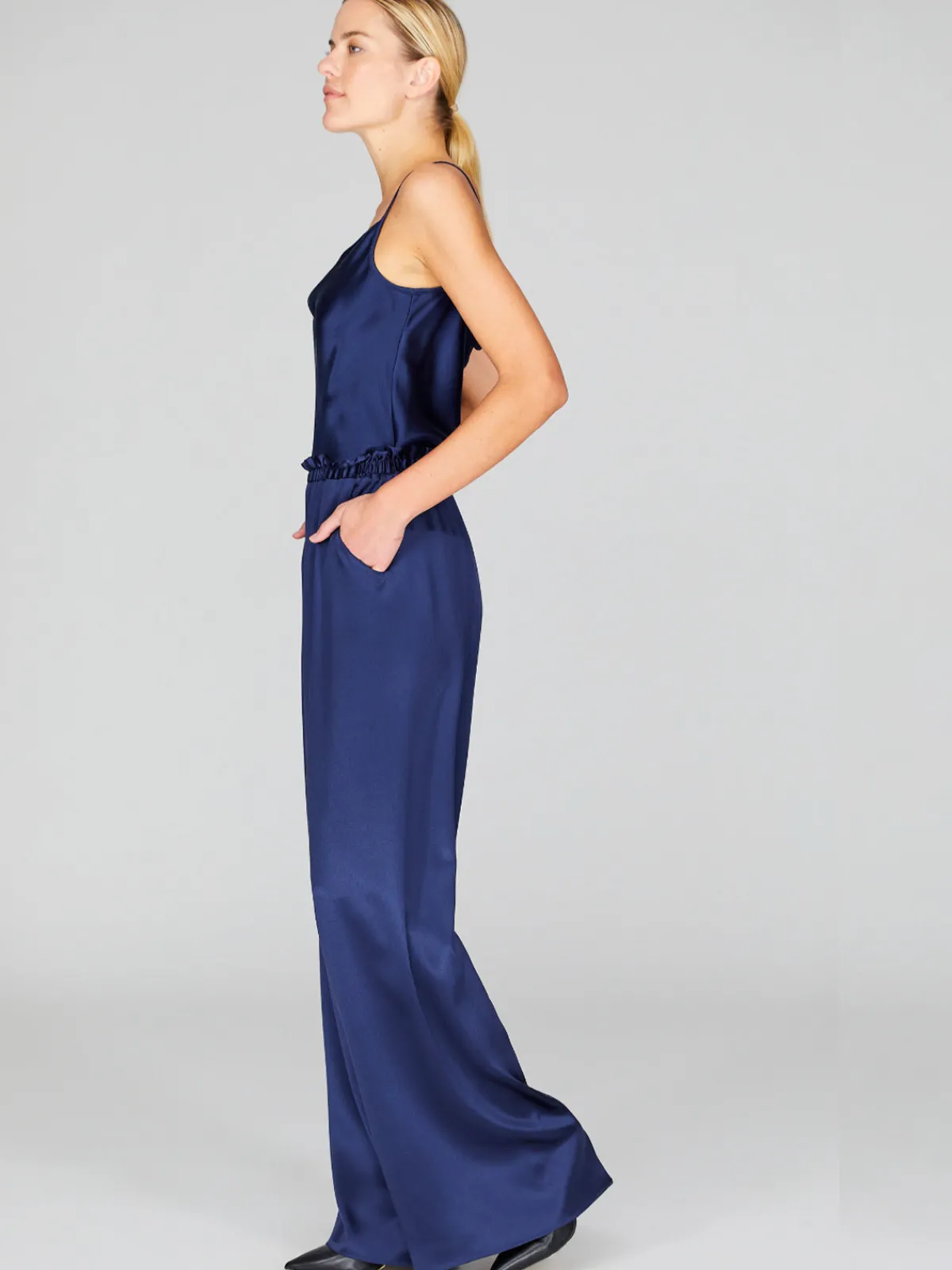 Mi Jong Lee Satin Drape Front Camisole