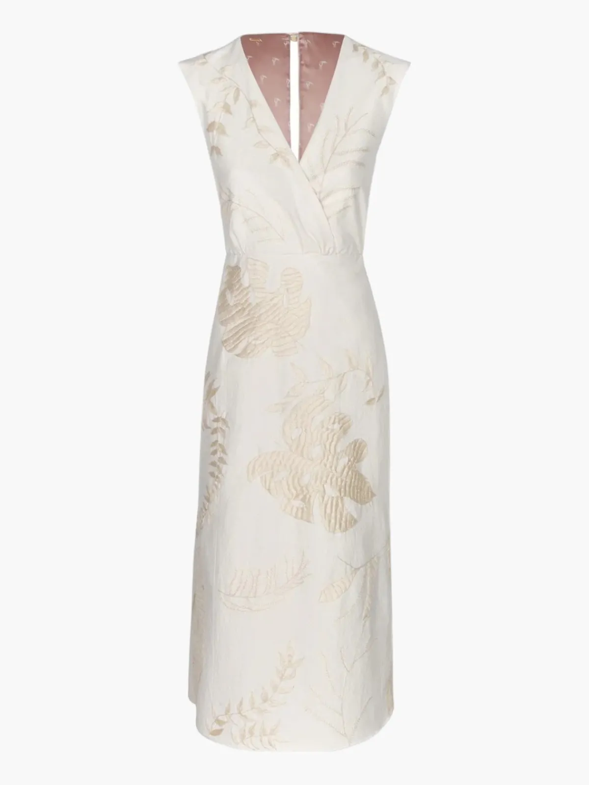 Juan de Dios Gualanday Canvas Hand Embroidered Midi Dress