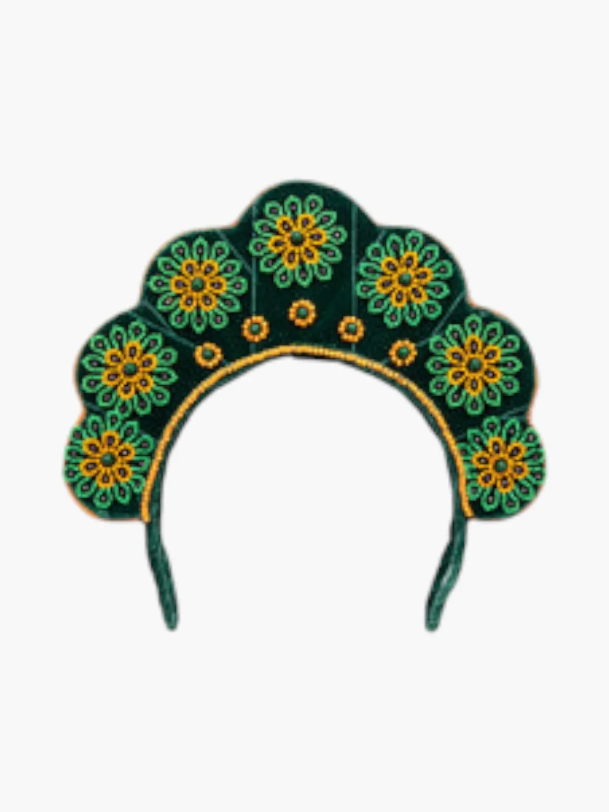 Magnetic Midnight Cloud Shaped Sibundoy Beaded Floral Headpiece