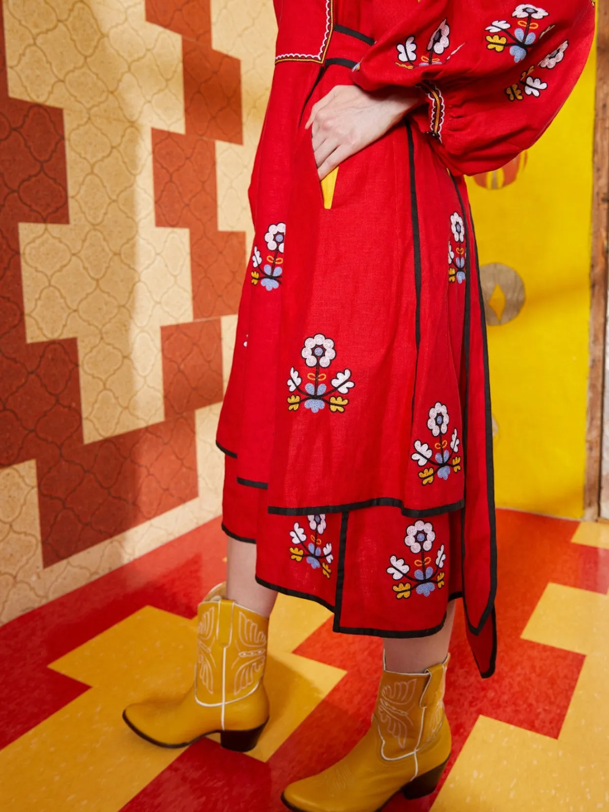 Larkin Lane Iryna Embroidered Ukrainian Dress