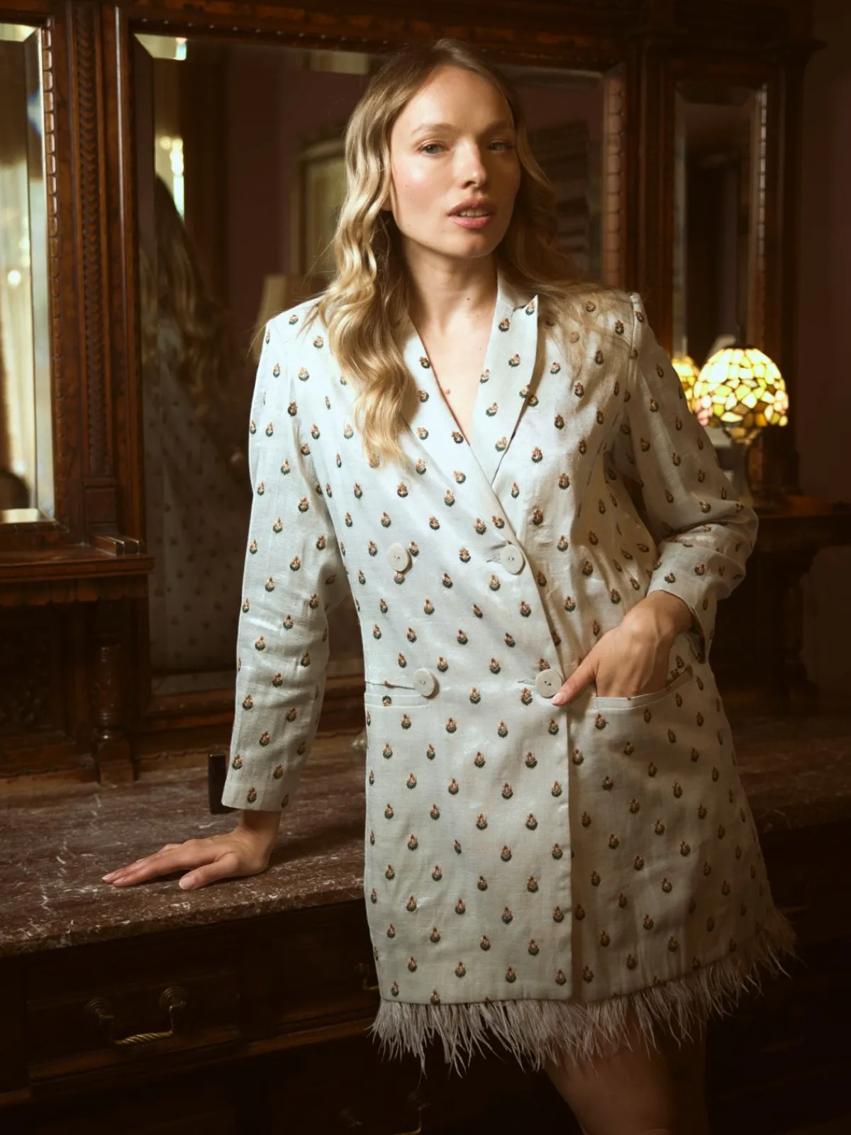 EDDY Alex Embroidered Blazer Dress