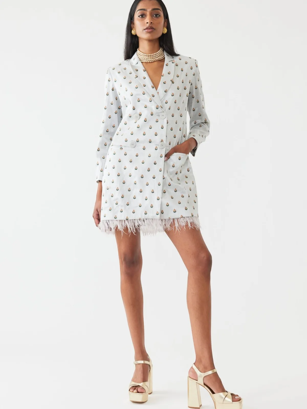 EDDY Alex Embroidered Blazer Dress
