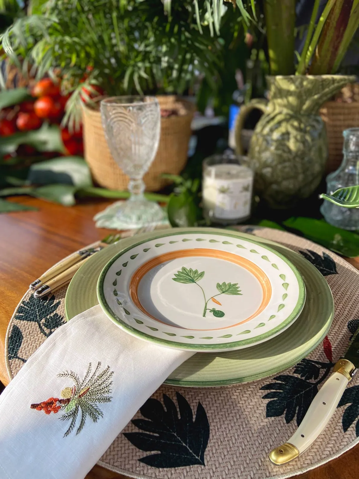 Juan De Dios Embroidered Linen Napkins