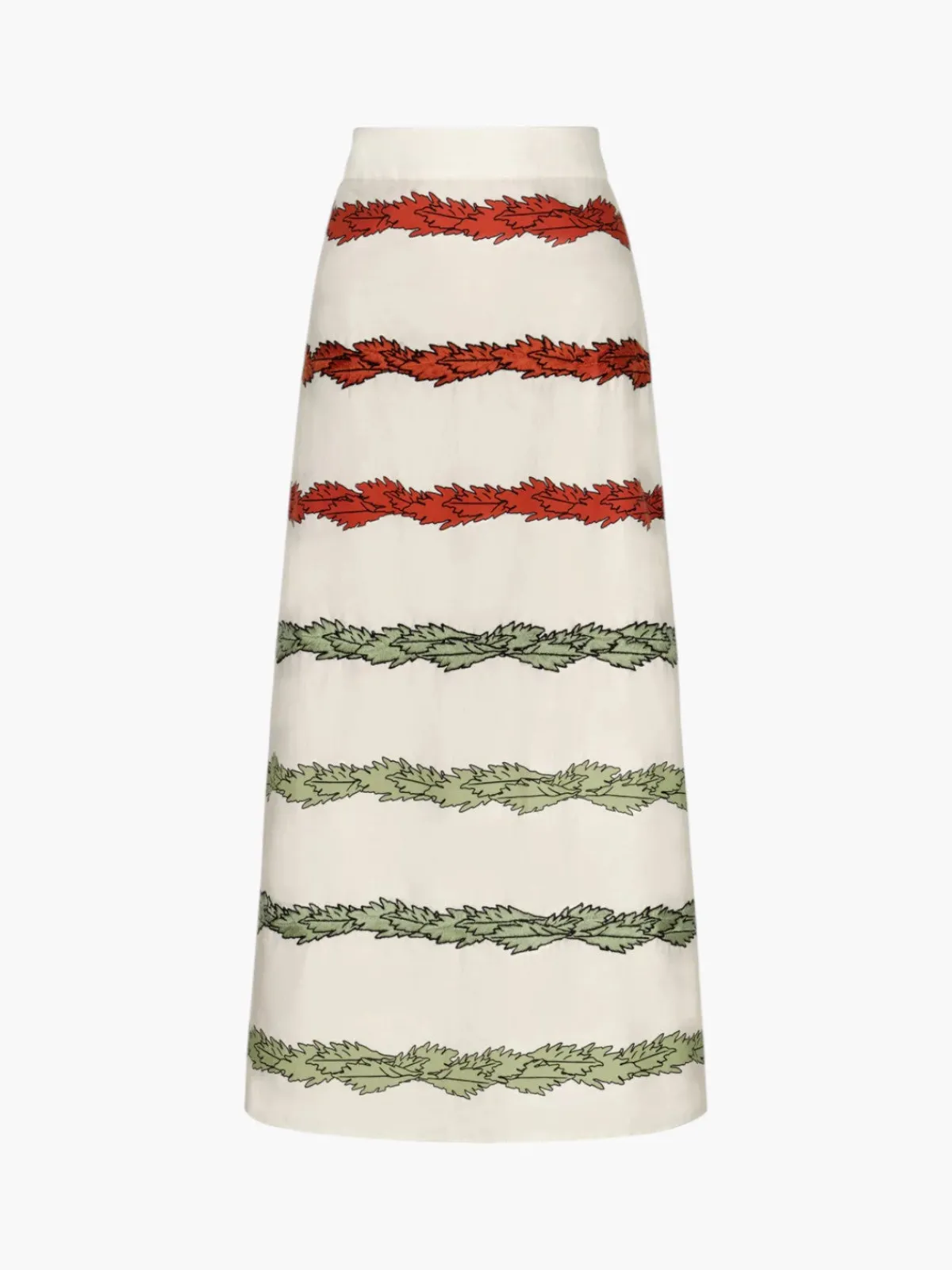 Juan de Dios El Carmen Embroidered Cotton Midi Skirt