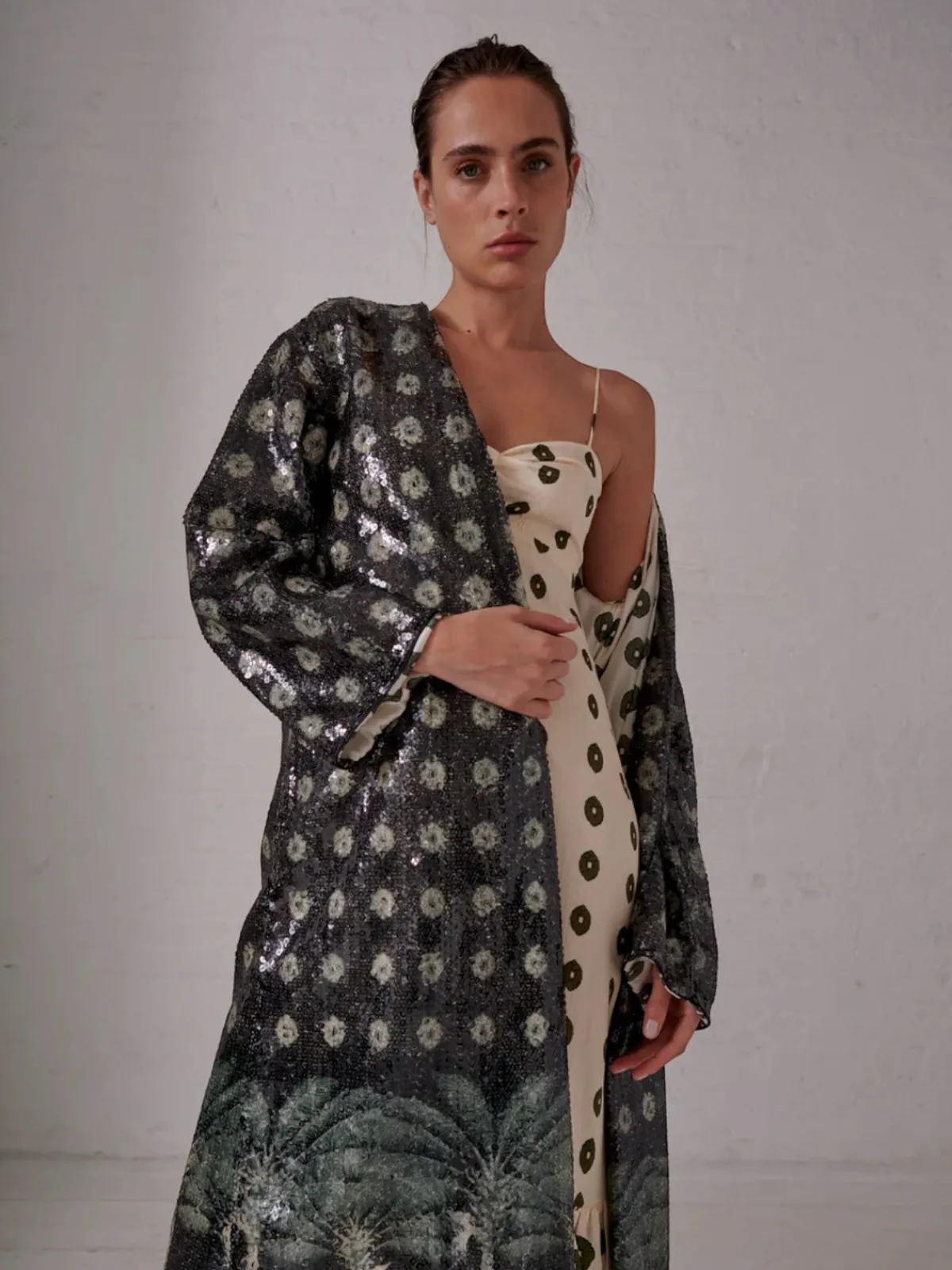 Juan de Dios Tintindeo Sequins Midi Coat