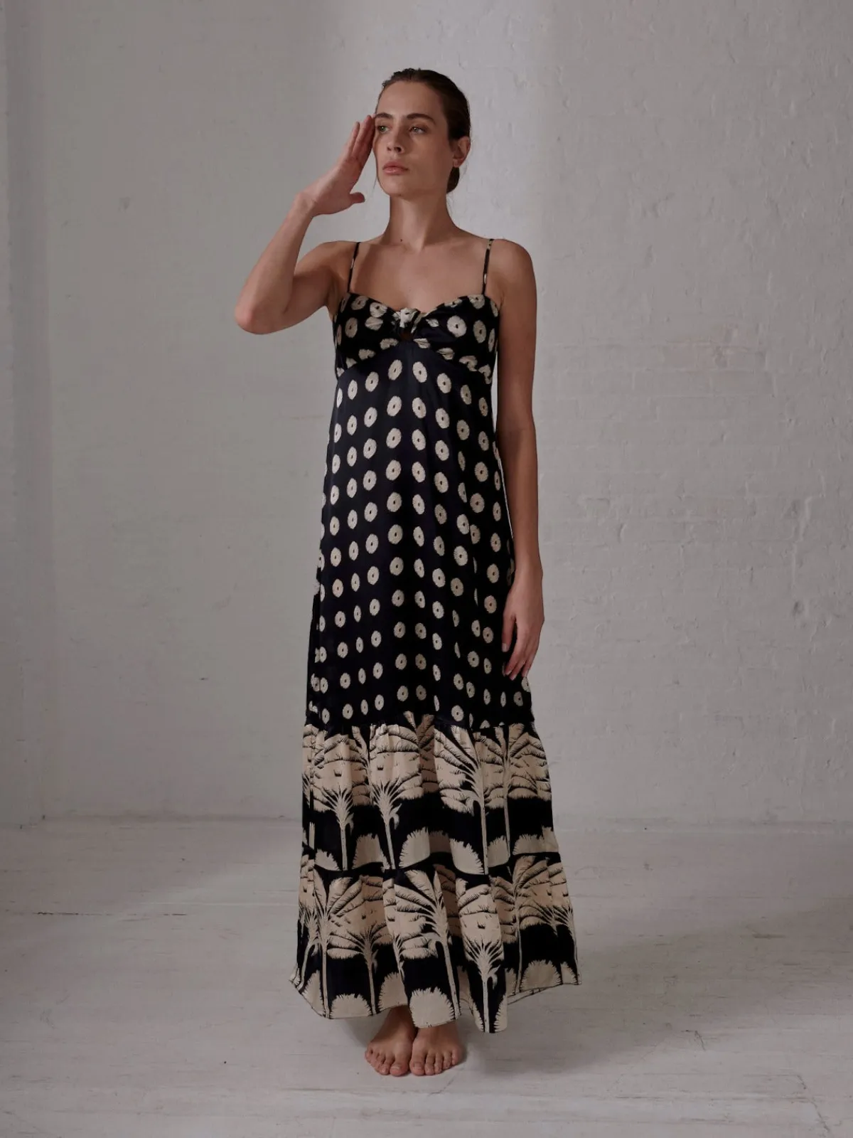 Juan de Dios Julieta Satin Silk Maxi Dress