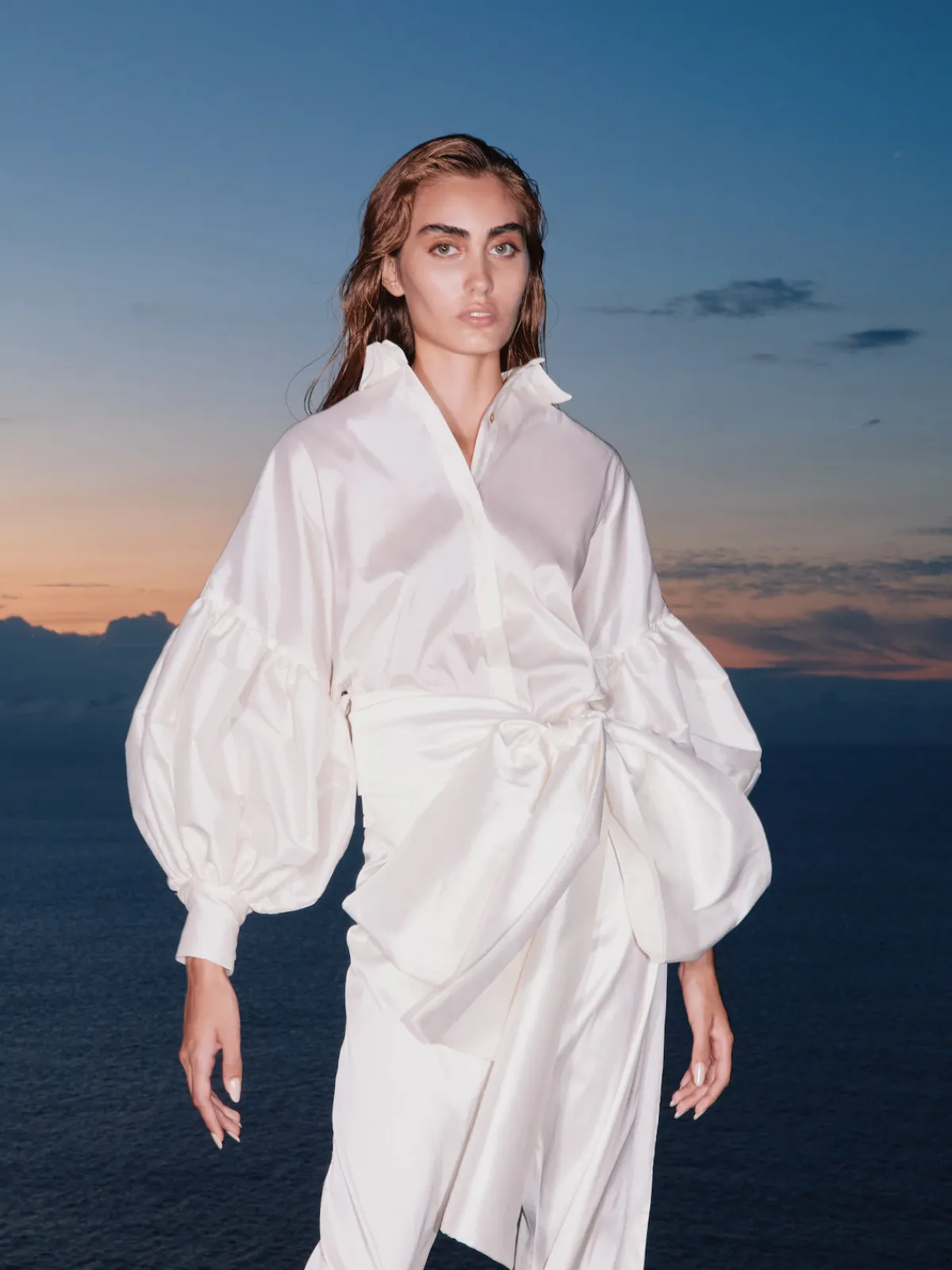 By Efrain Mogollon Agua Taffeta Blouse