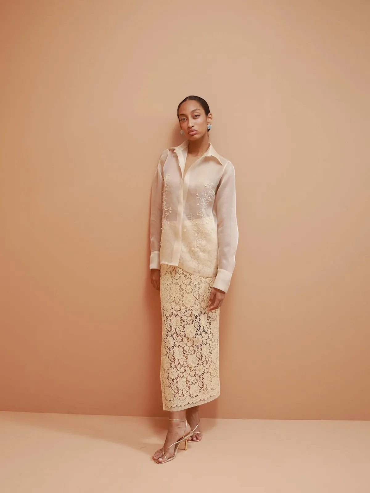 Francesca Miranda Miel Lace Maxi Skirt