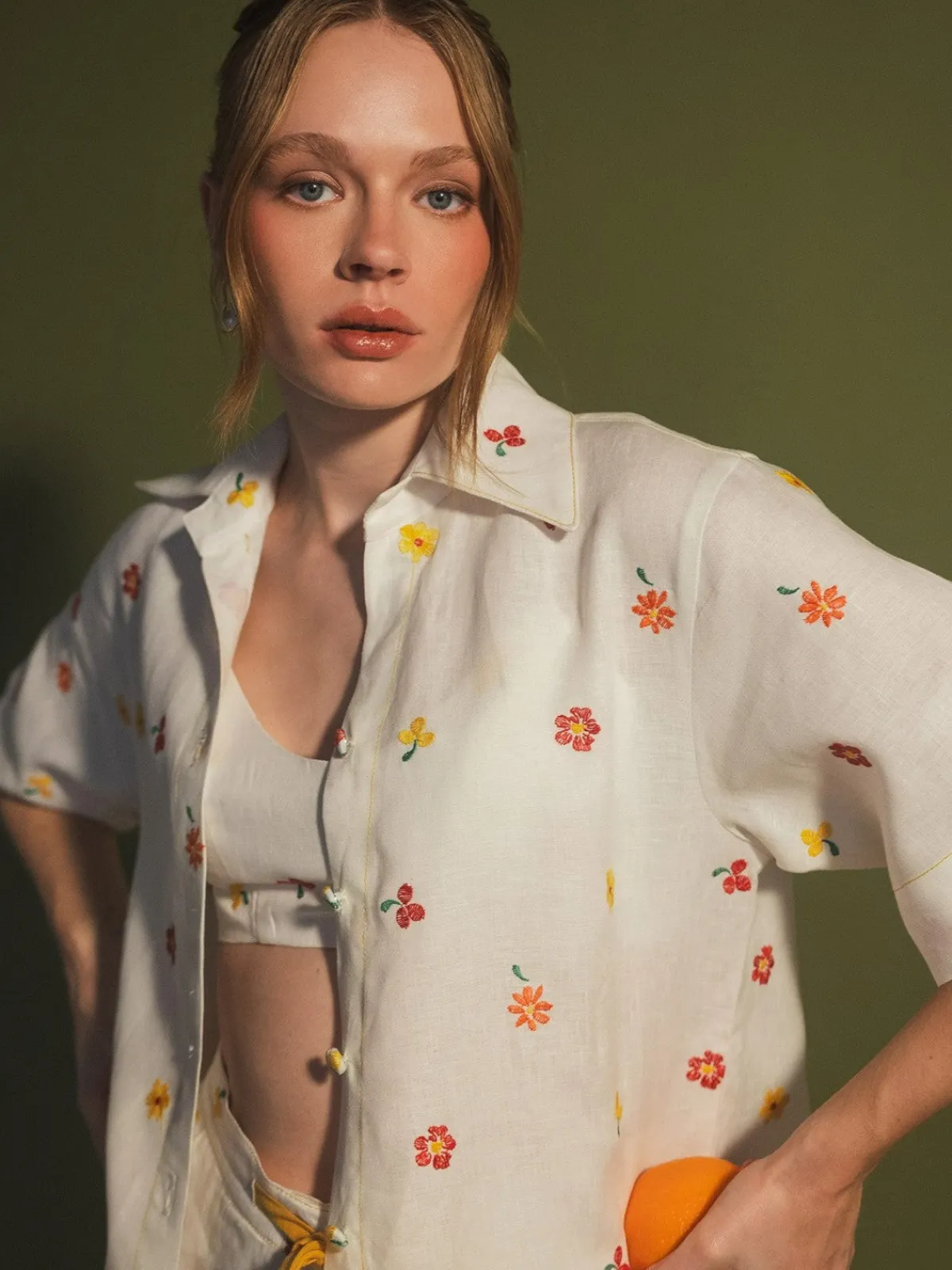 Estefania Holiday Button Shirt