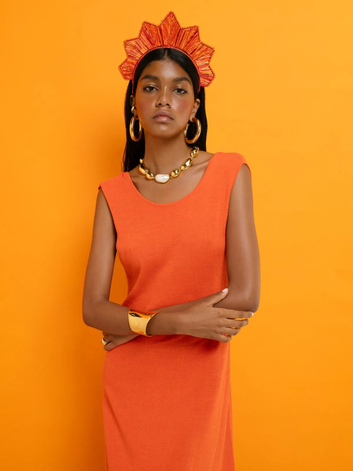 Magnetic Midnight Sunset Bugle Bead Headpiece