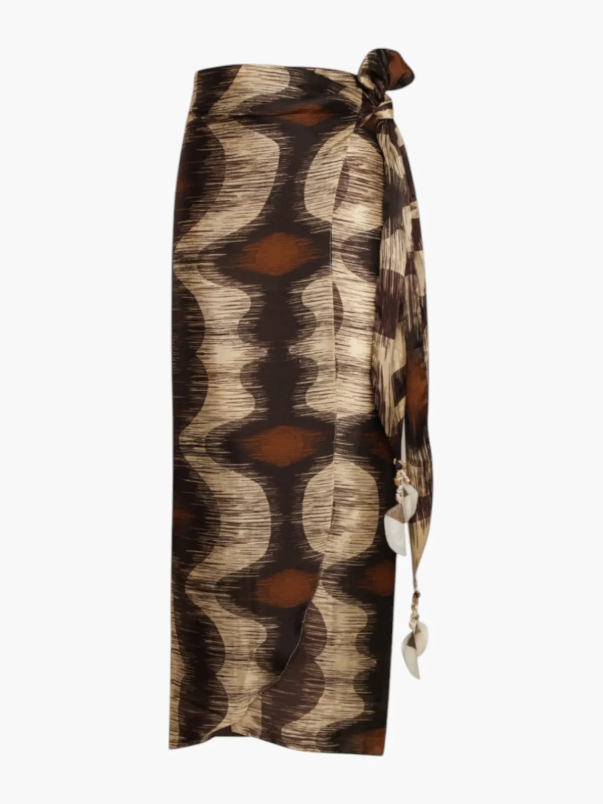 Juan de Dios Mapara Martellato Silk Skirt / Brown Ikat