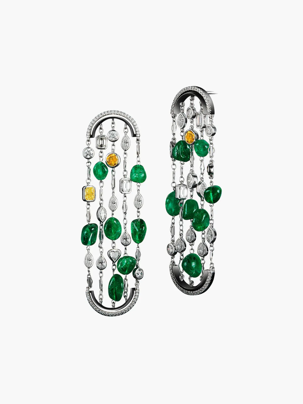 Alexandra Mor Arched Sautoir Tumble Bead Earrings