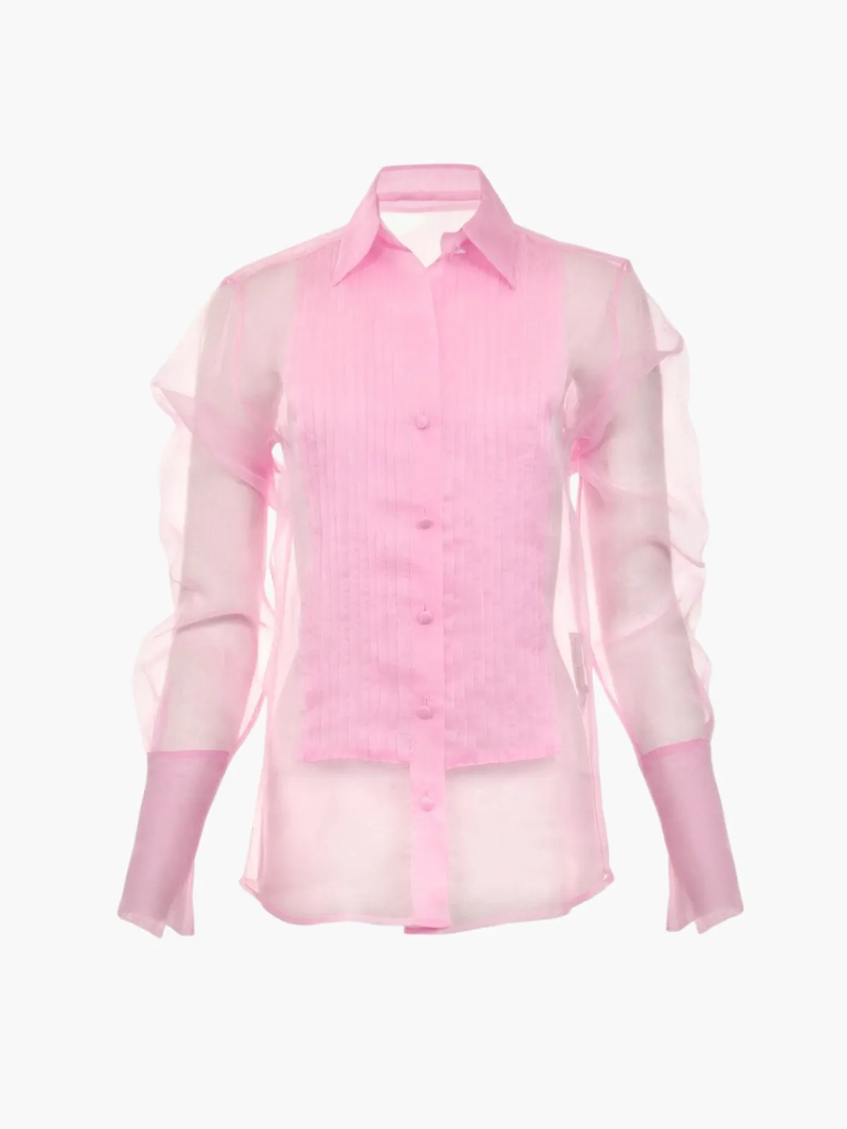 Francesca Miranda Organza Smoking Pink Blouse