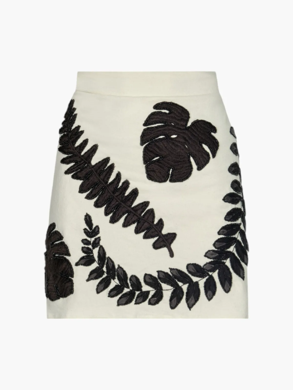 Juan de Dios Carmelita Canvas Hand Embroidered Mini Skirt