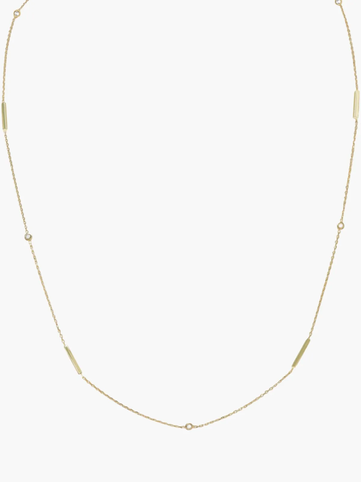 Zahava 20" Gold Bar Diamond Bezel Station Chain